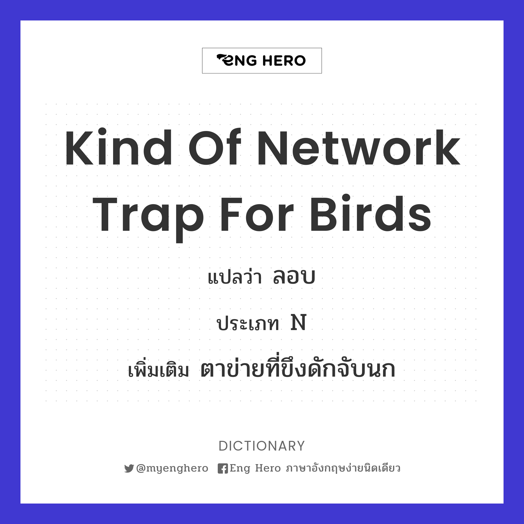 kind of network trap for birds