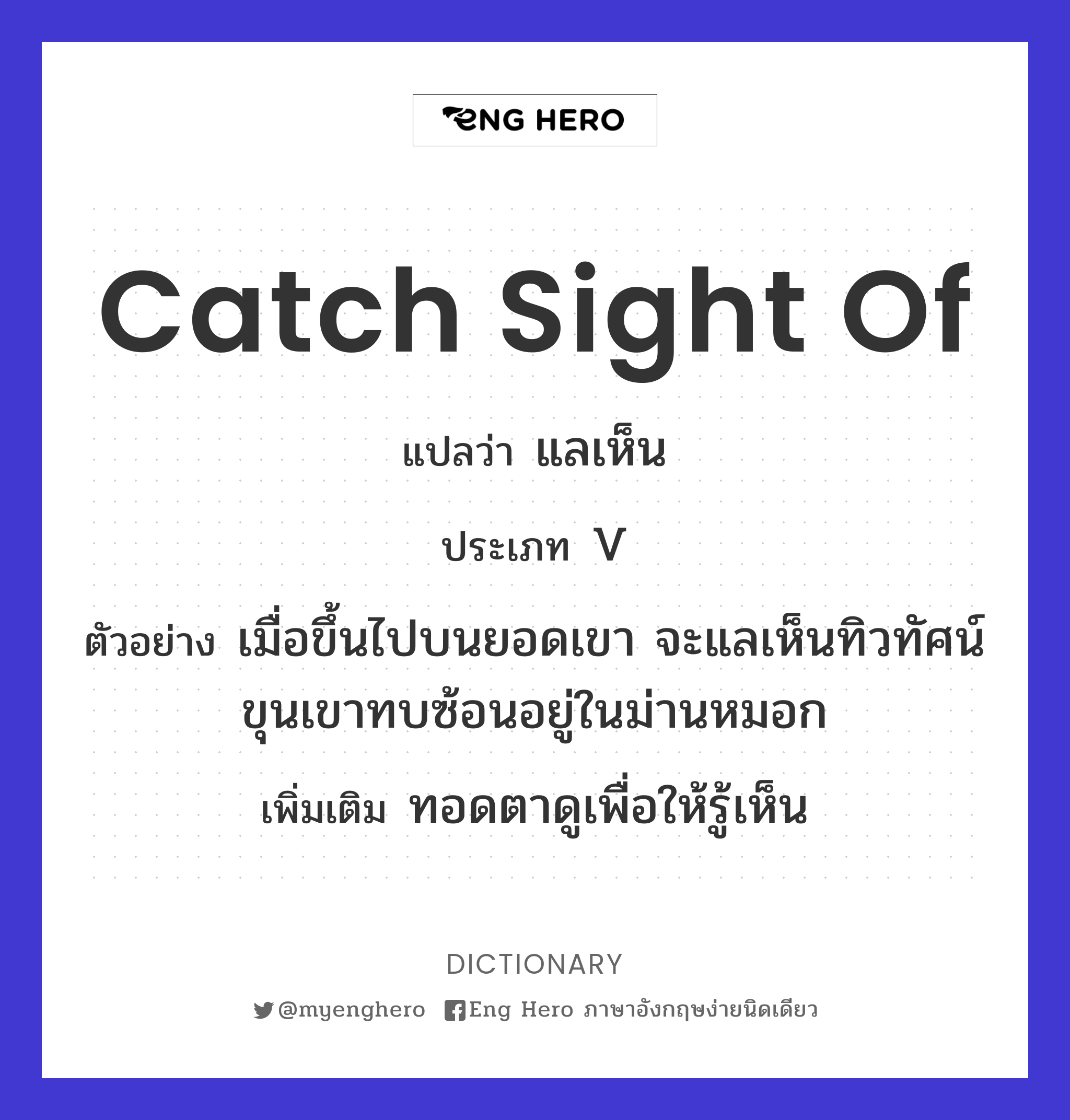 catch sight of