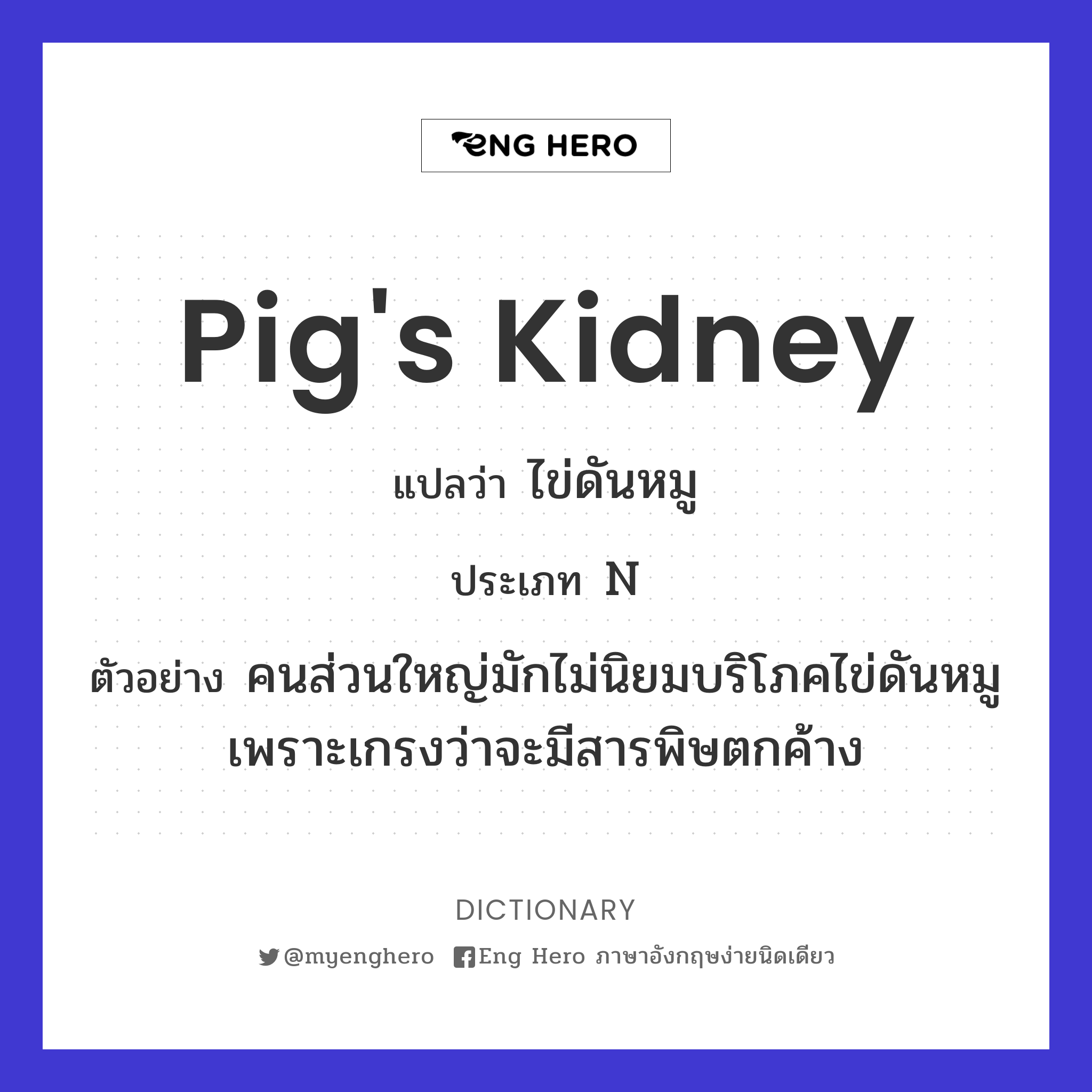 pig's kidney