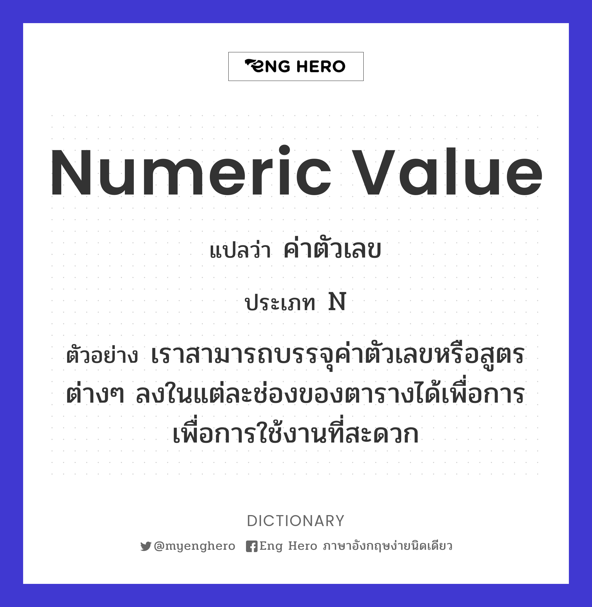numeric value