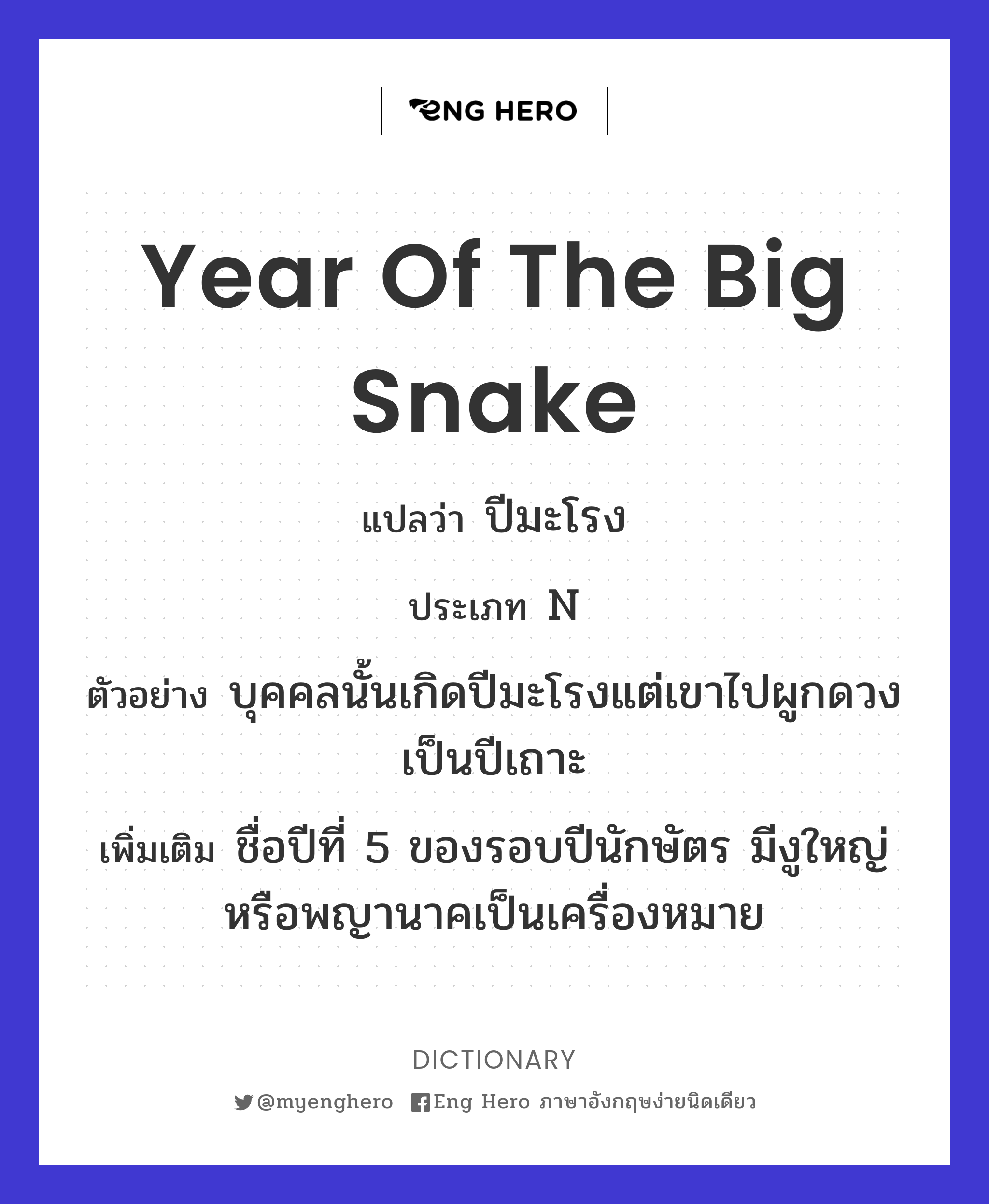 year of the big snake