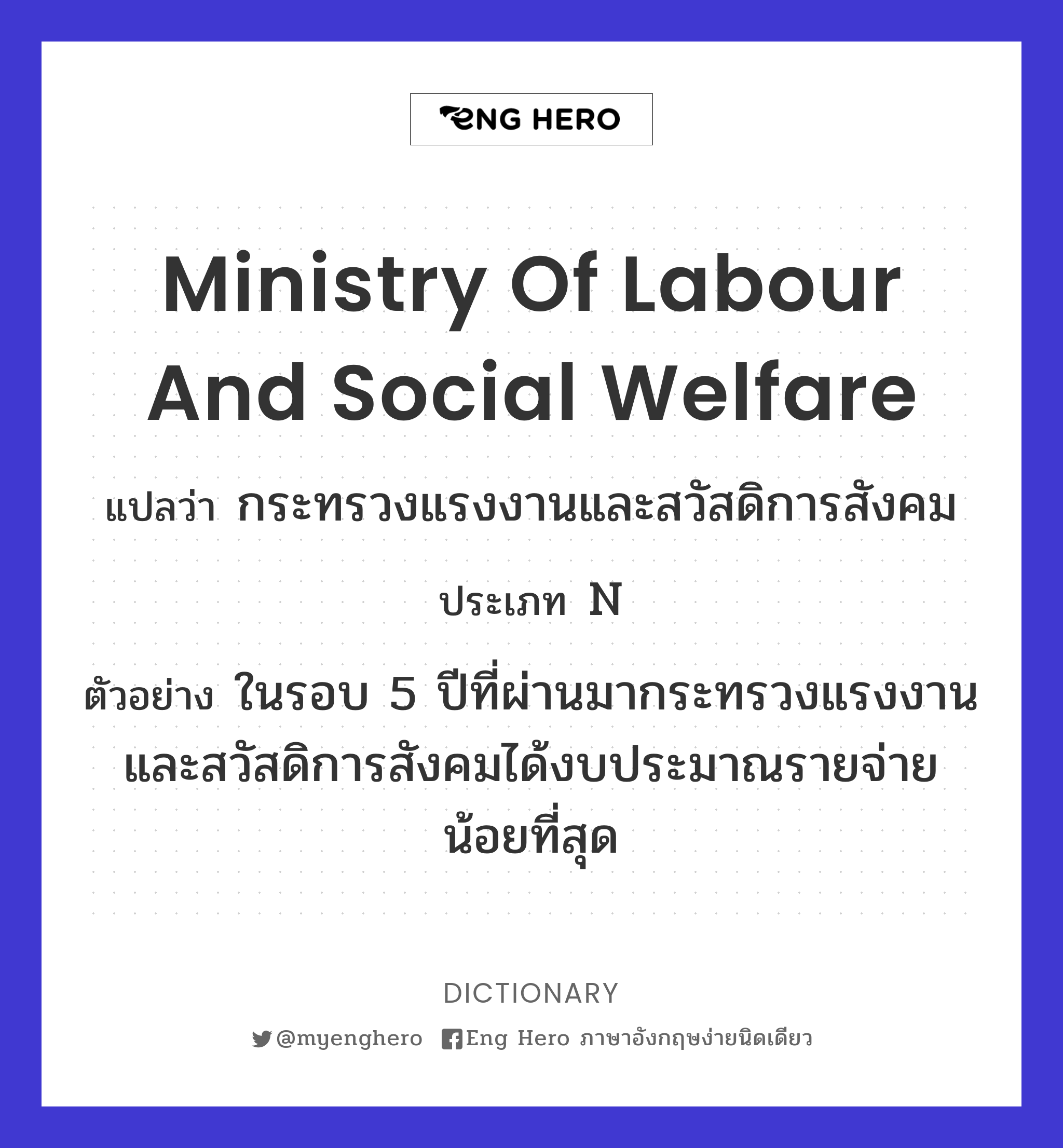 Ministry of Labour and Social Welfare