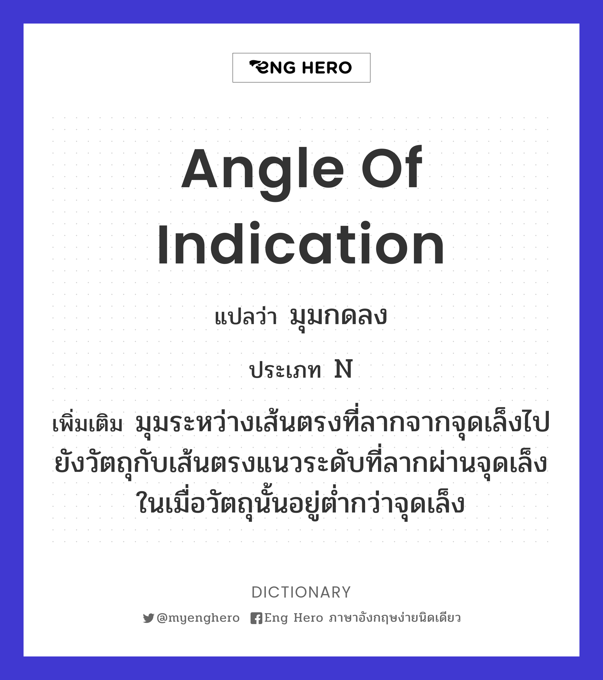 angle of indication