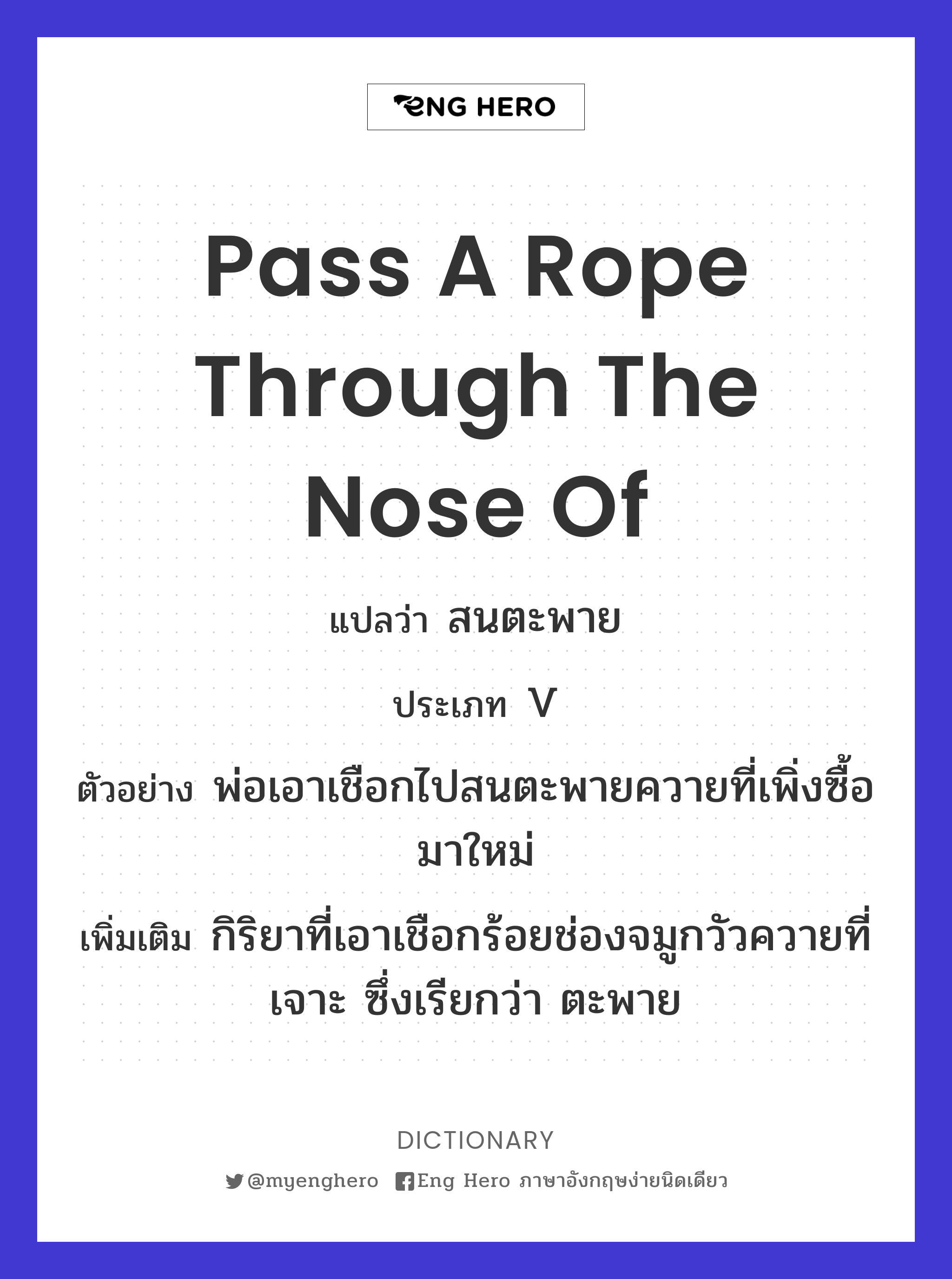 pass a rope through the nose of