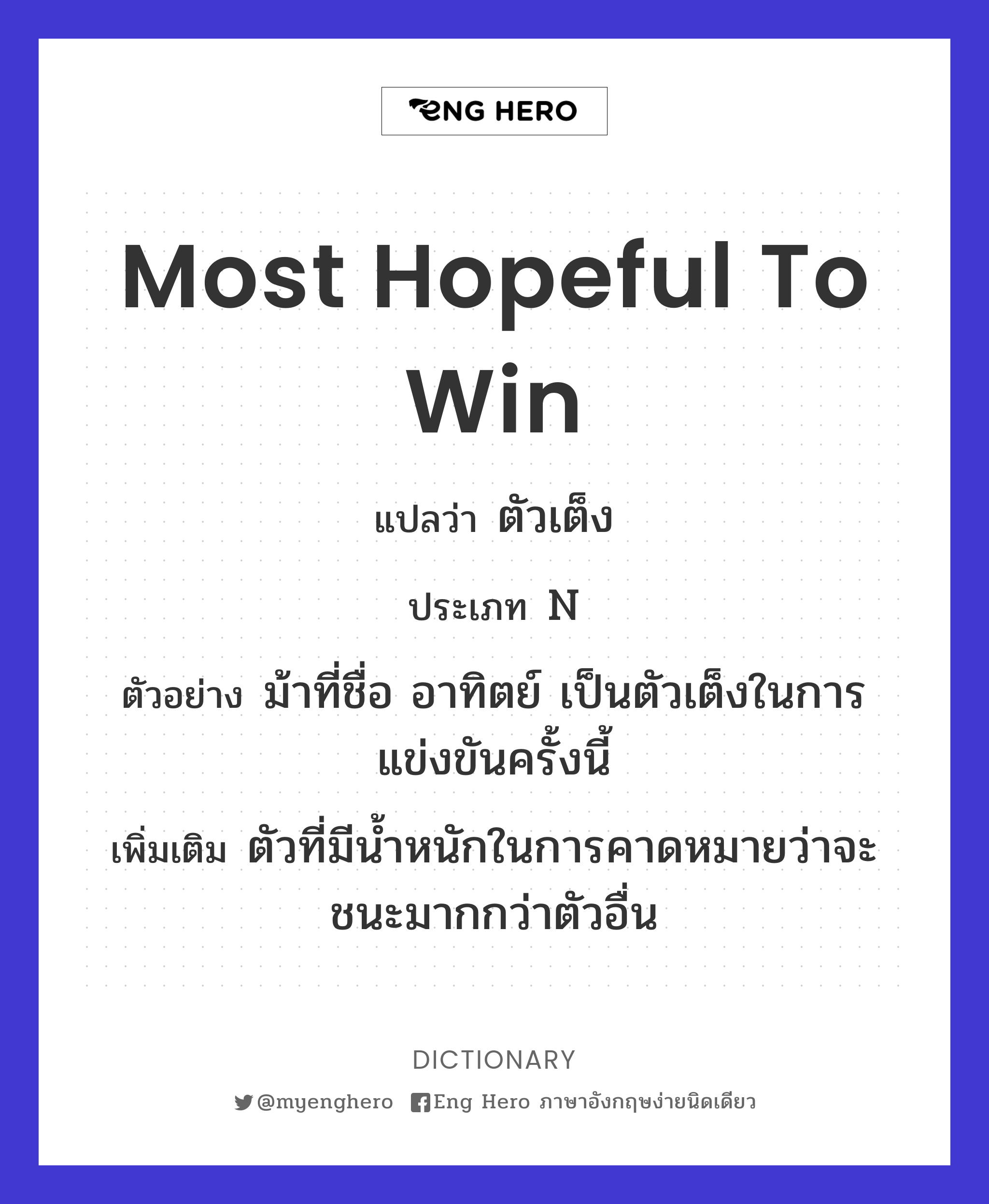most hopeful to win