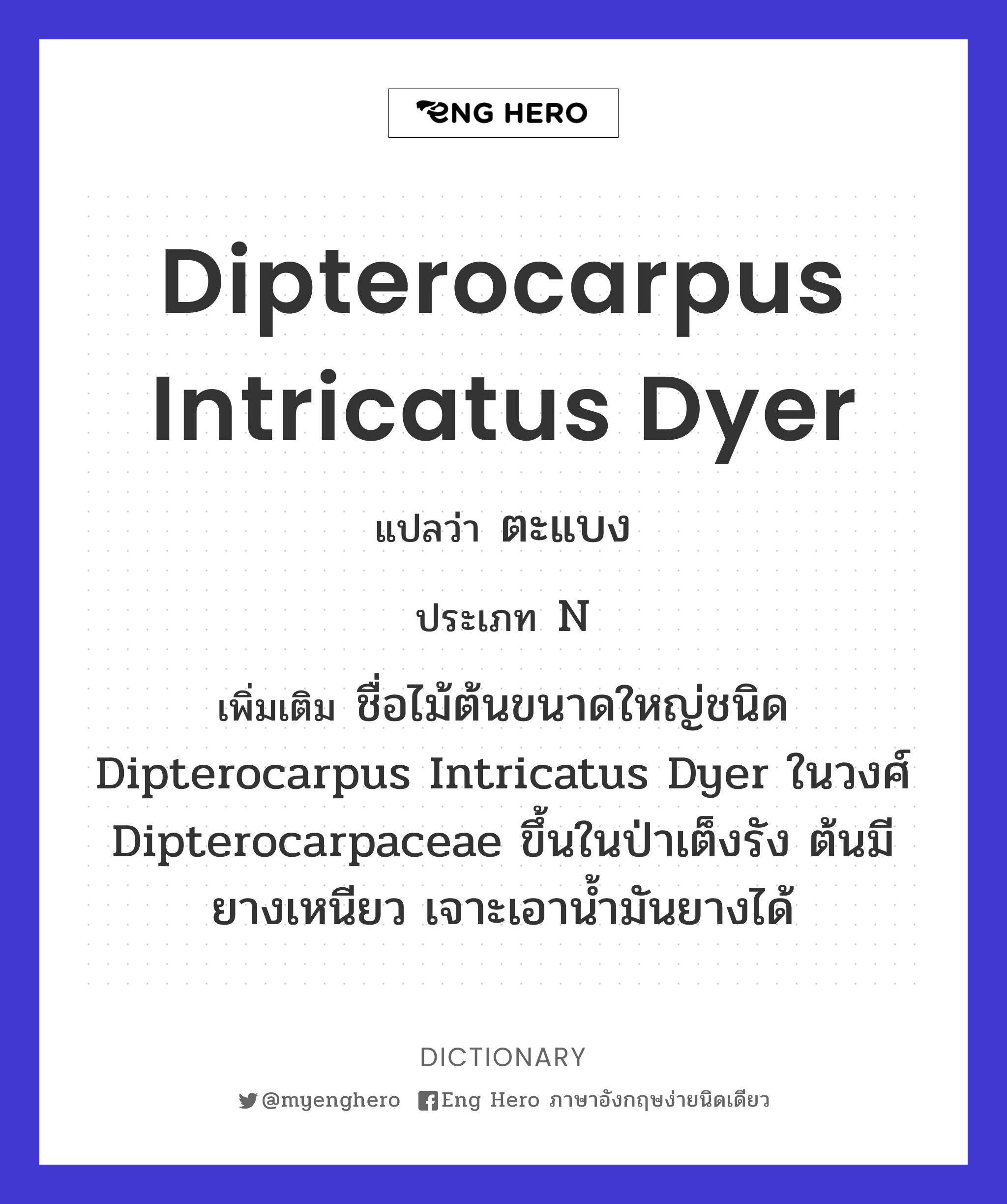Dipterocarpus intricatus Dyer