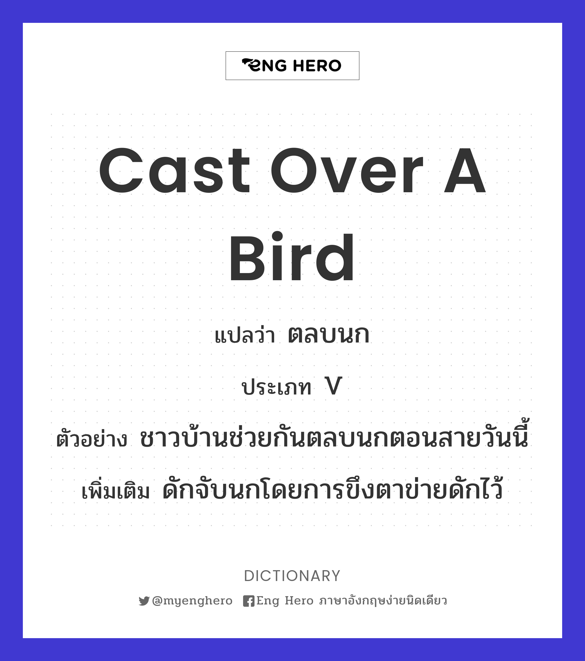 cast over a bird
