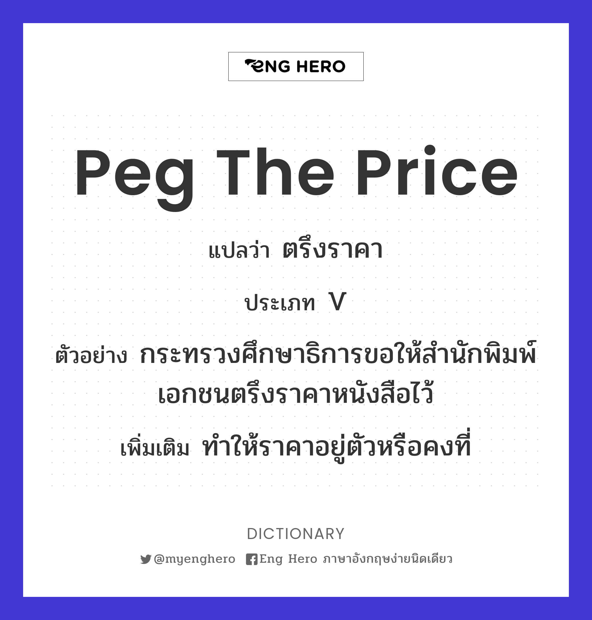 peg the price