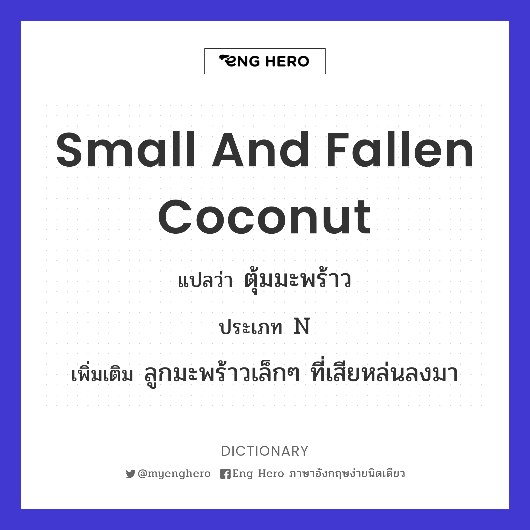 small and fallen coconut