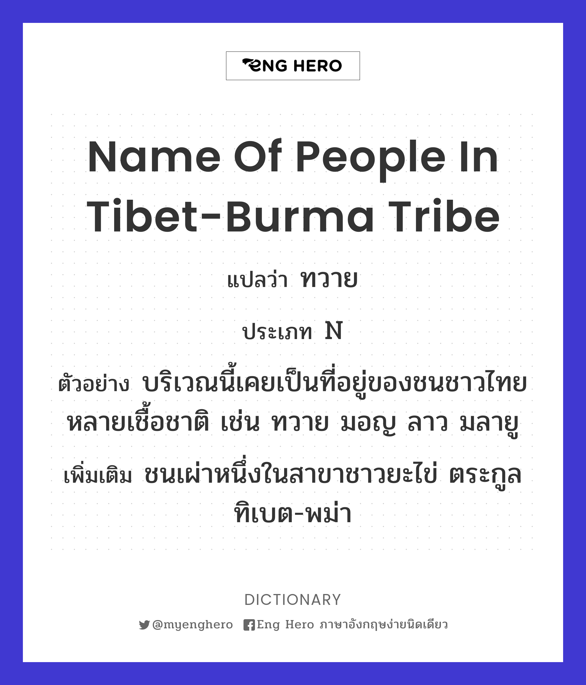 name of people in Tibet-Burma tribe