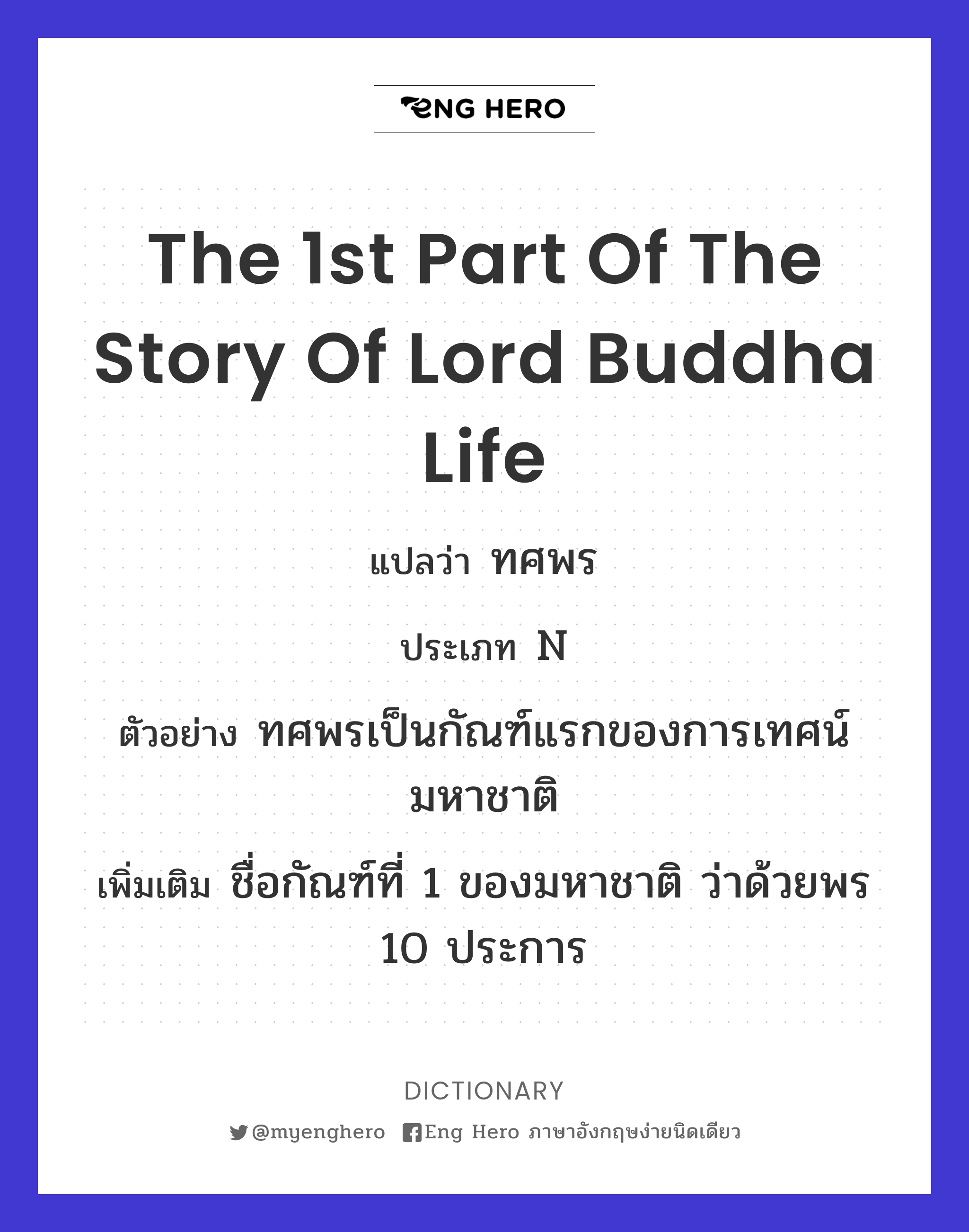 the 1st part of the story of lord Buddha life