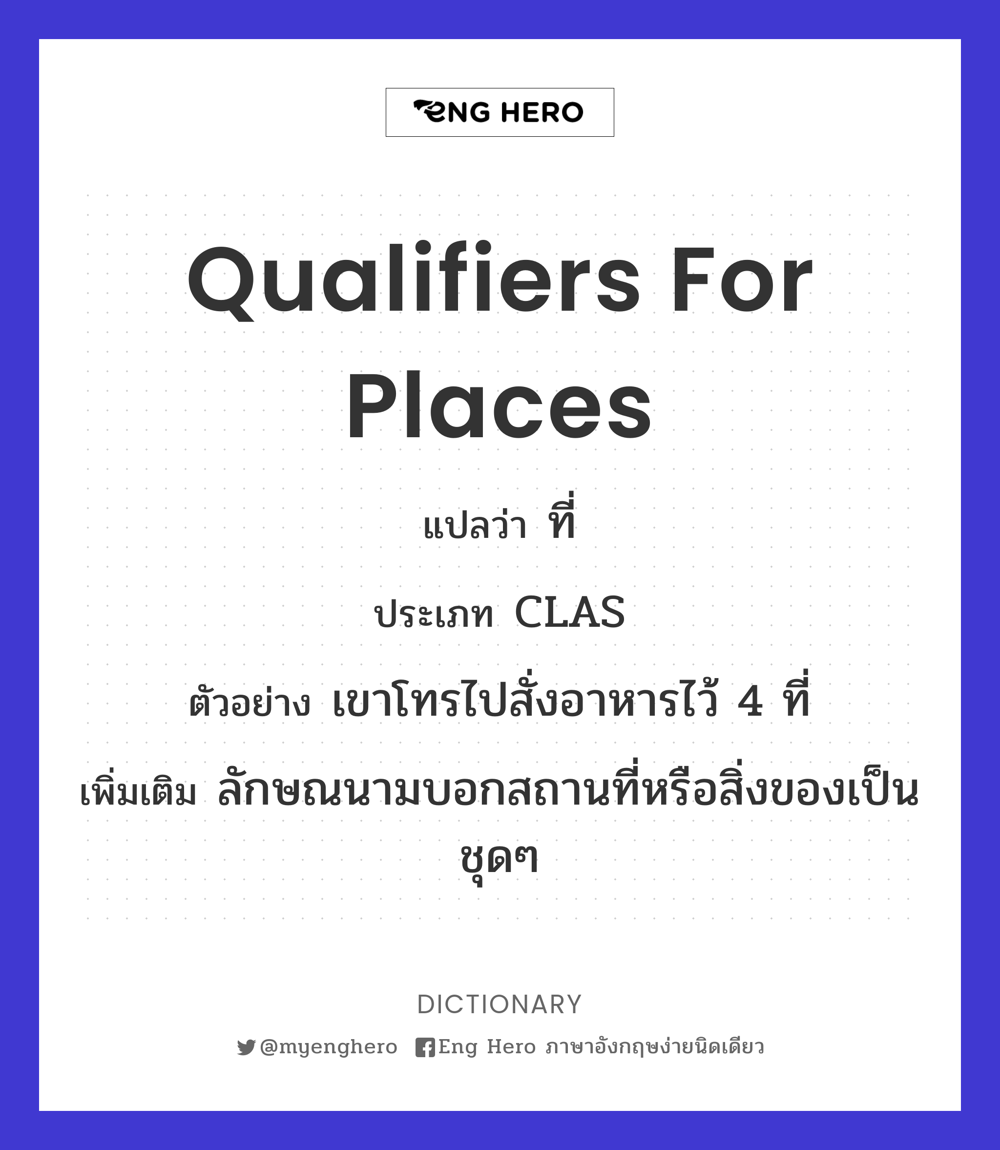 qualifiers for places