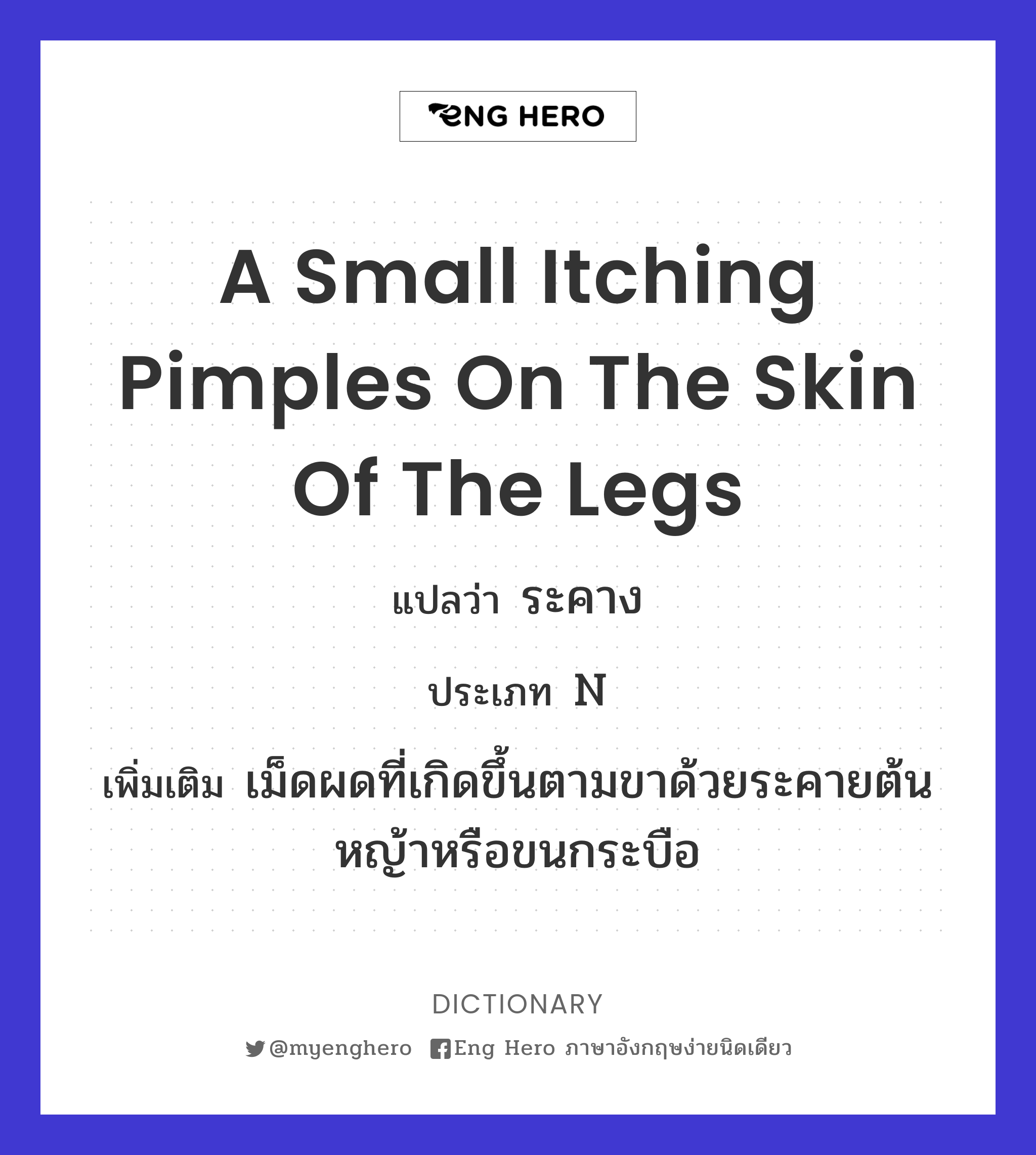 a small itching pimples on the skin of the legs