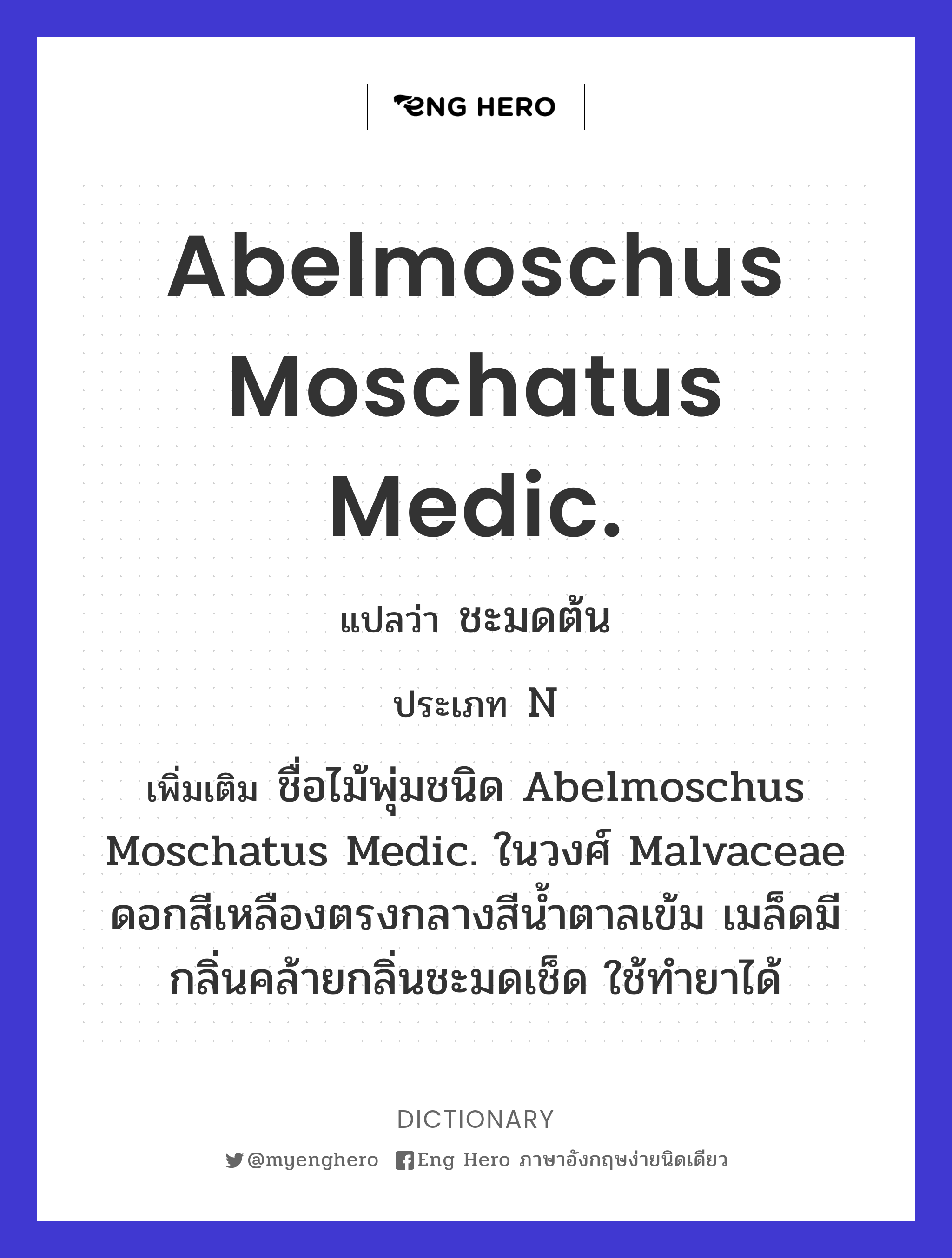 Abelmoschus moschatus Medic.