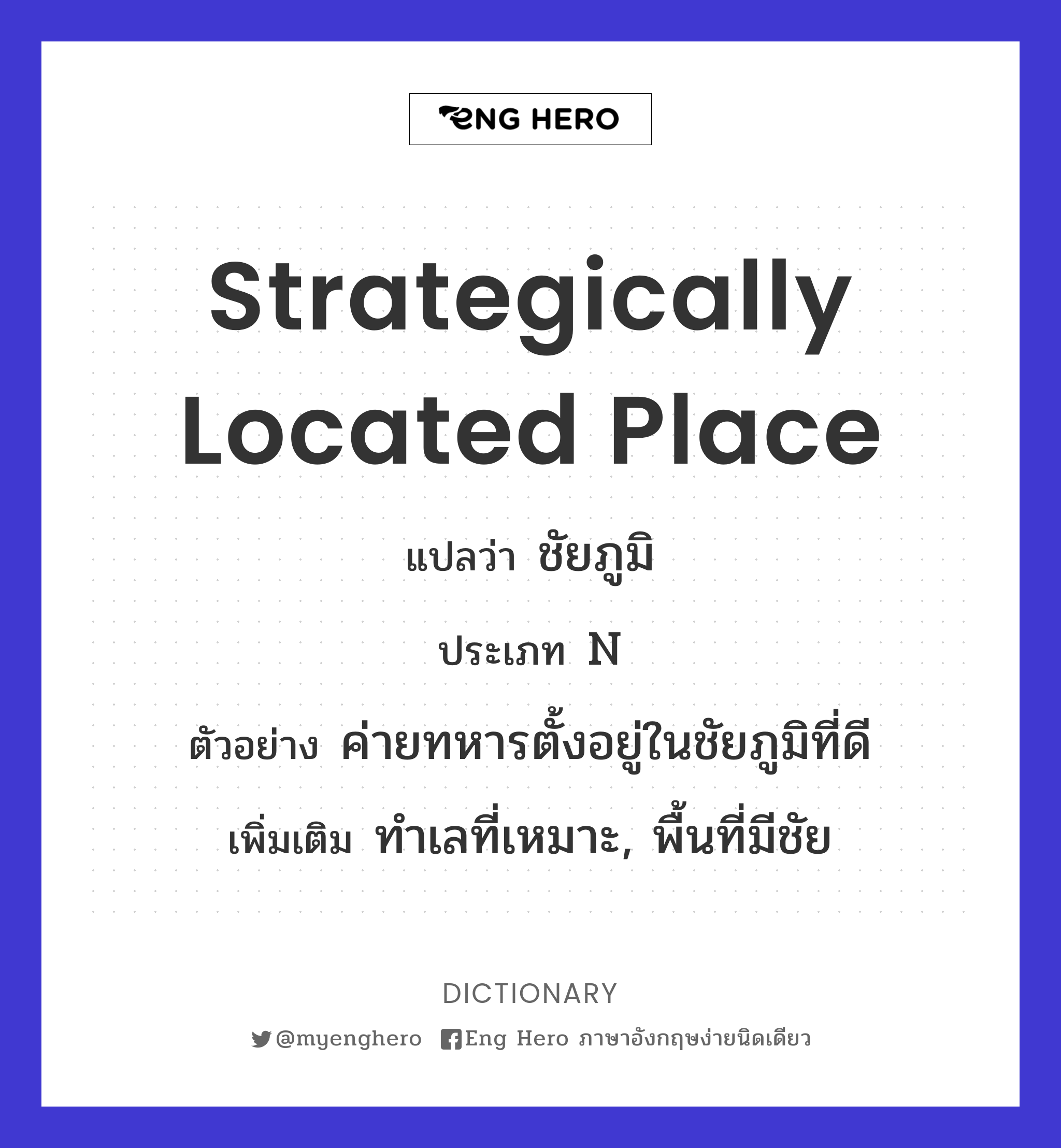 strategically located place