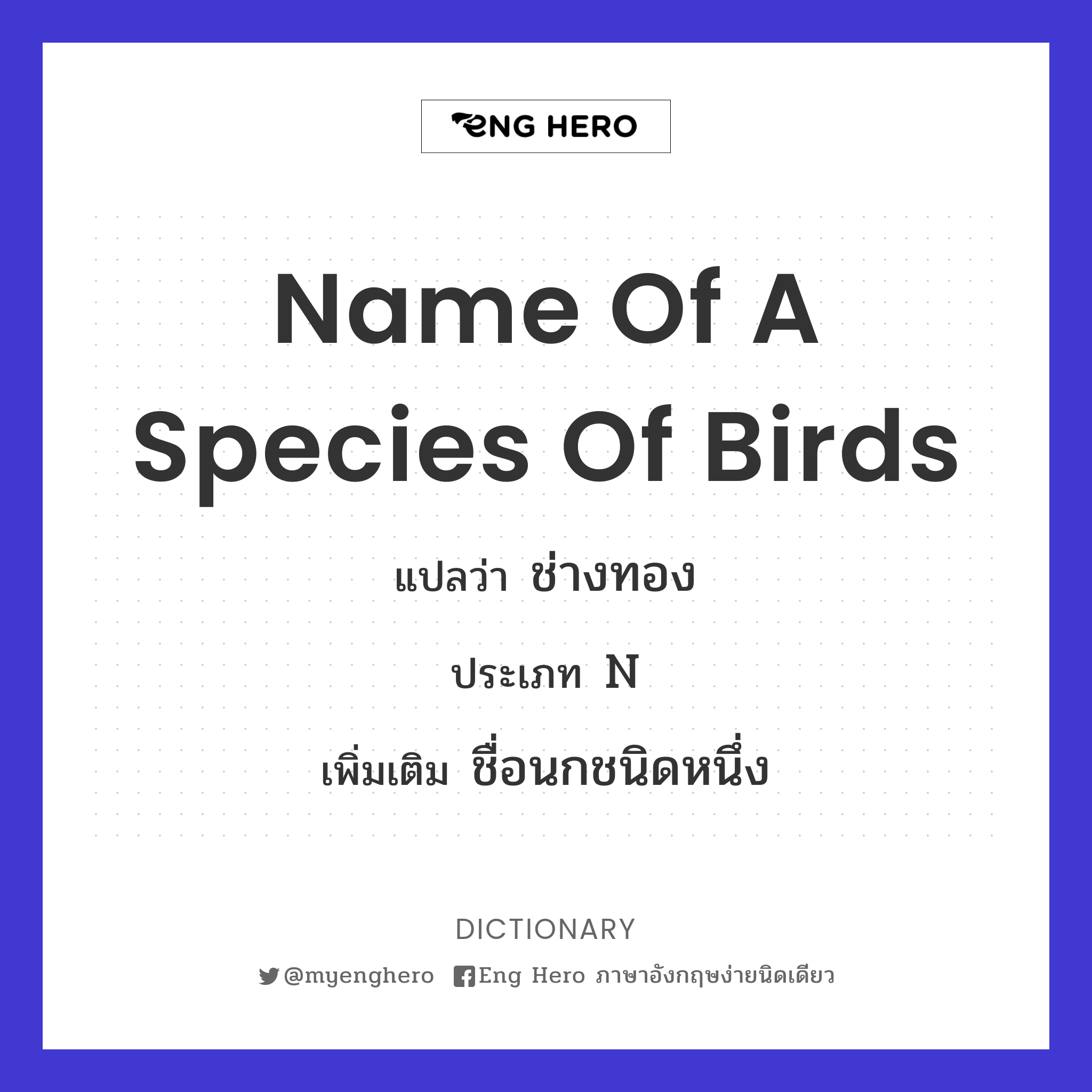 name of a species of birds