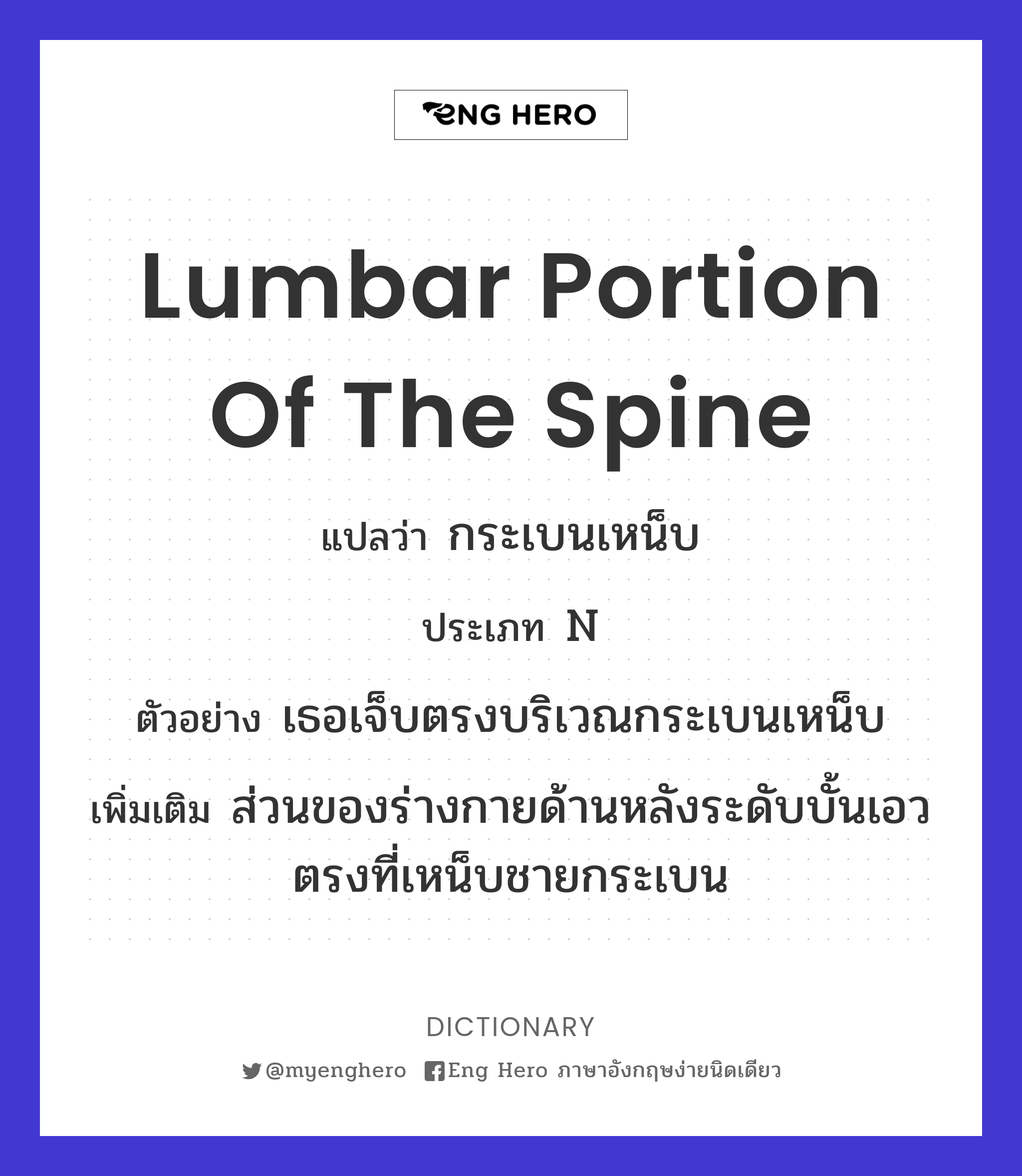 lumbar portion of the spine
