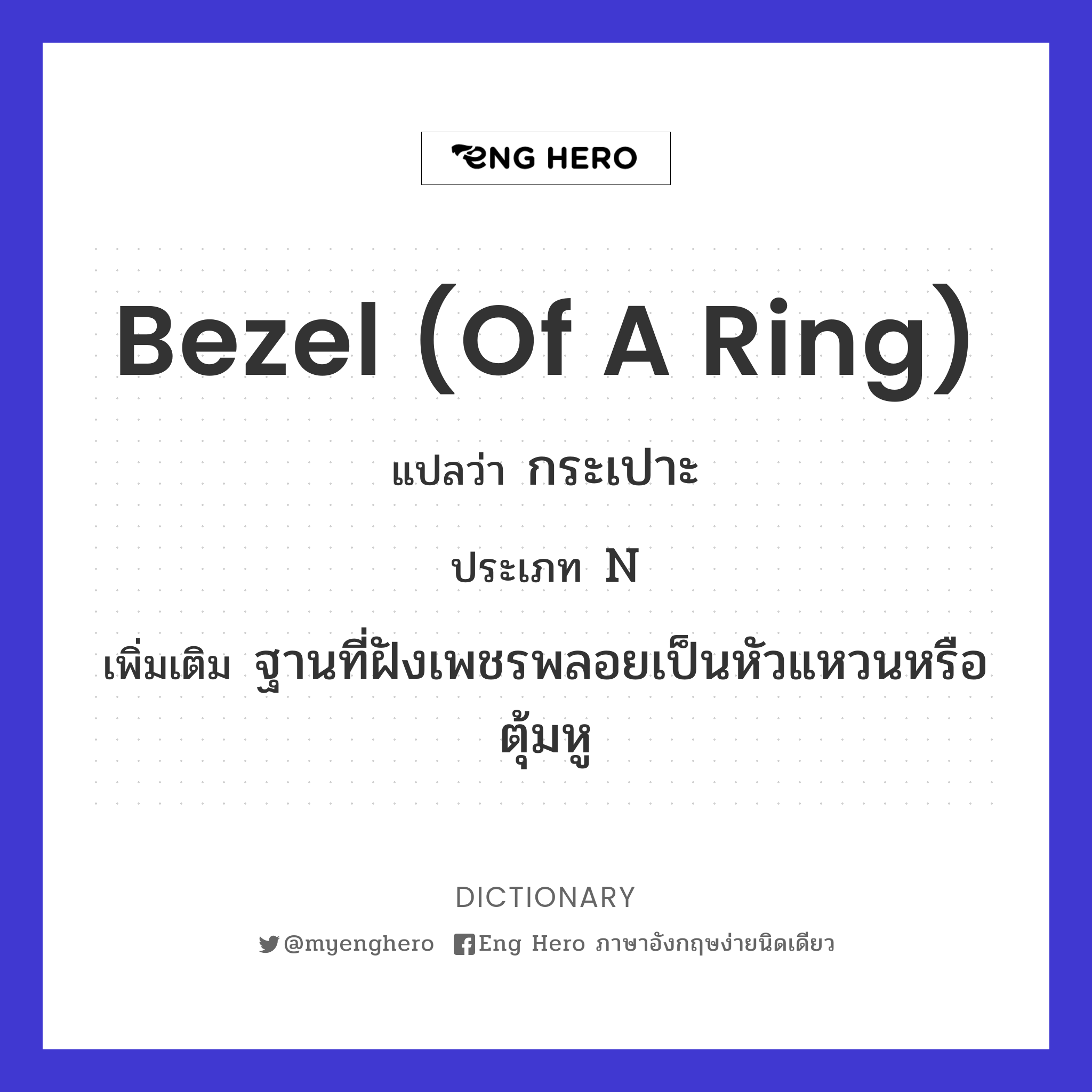 bezel (of a ring)