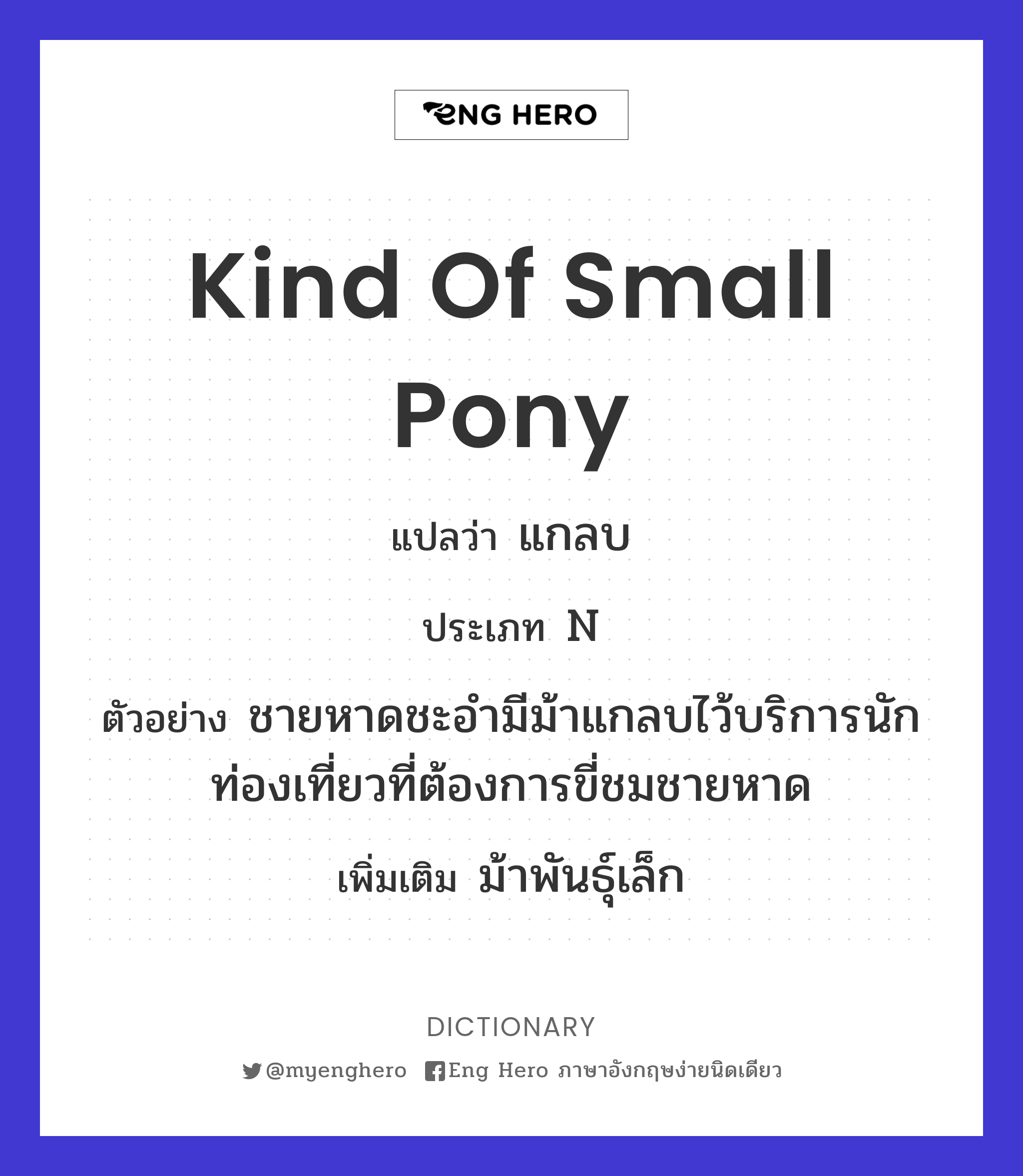 kind of small pony