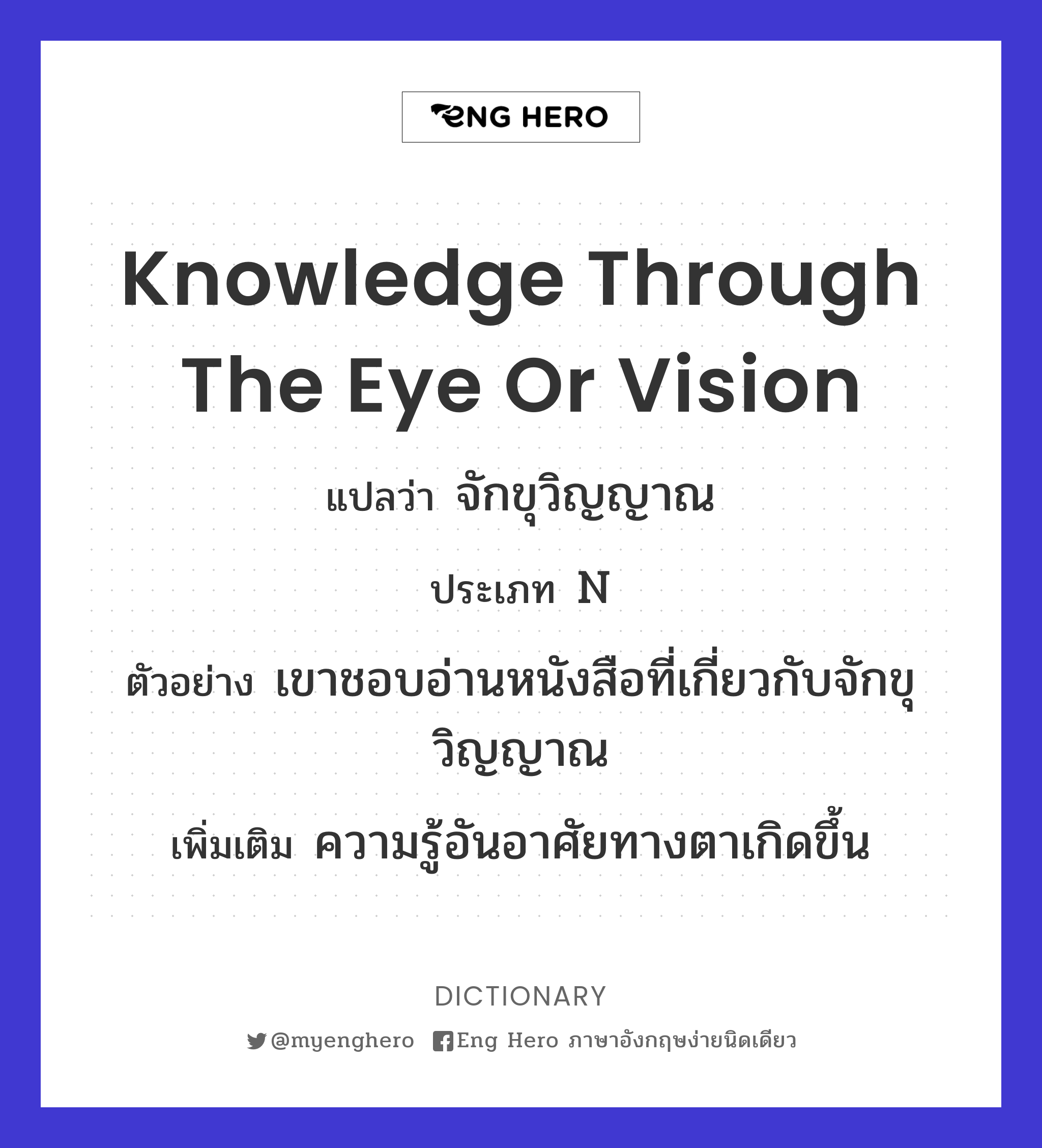 knowledge through the eye or vision