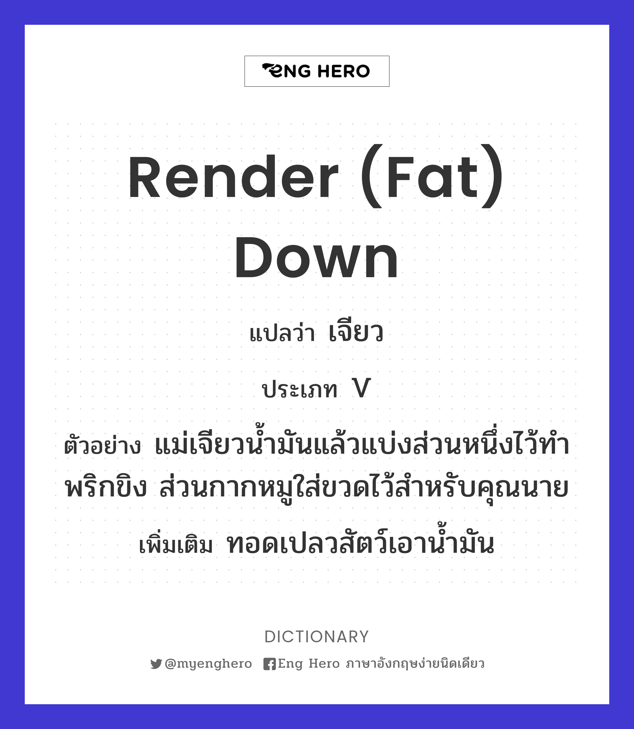 render (fat) down