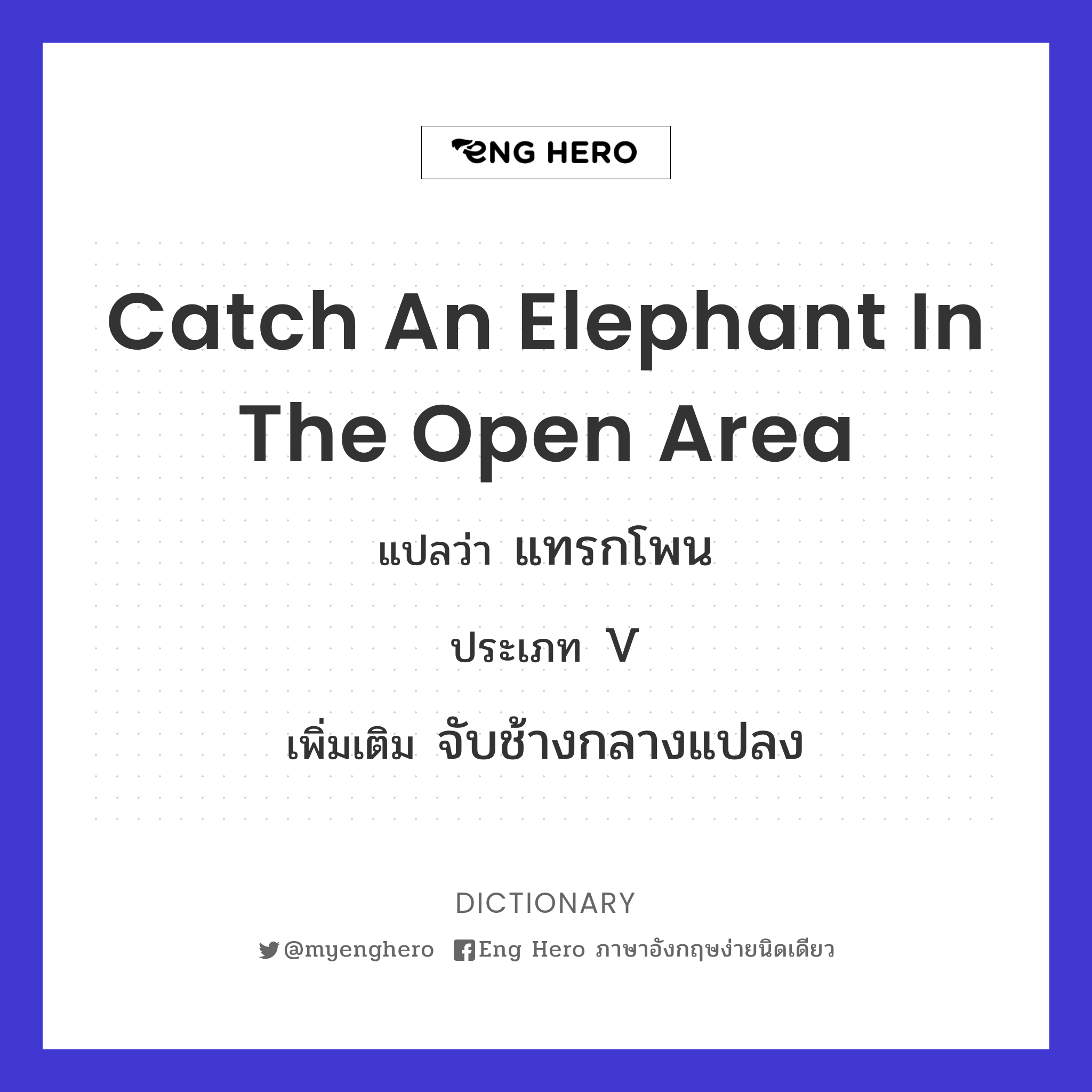 catch an elephant in the open area