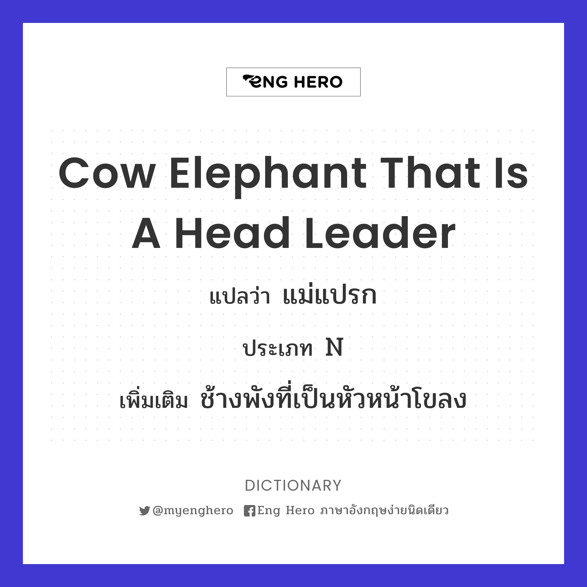 cow elephant that is a head leader