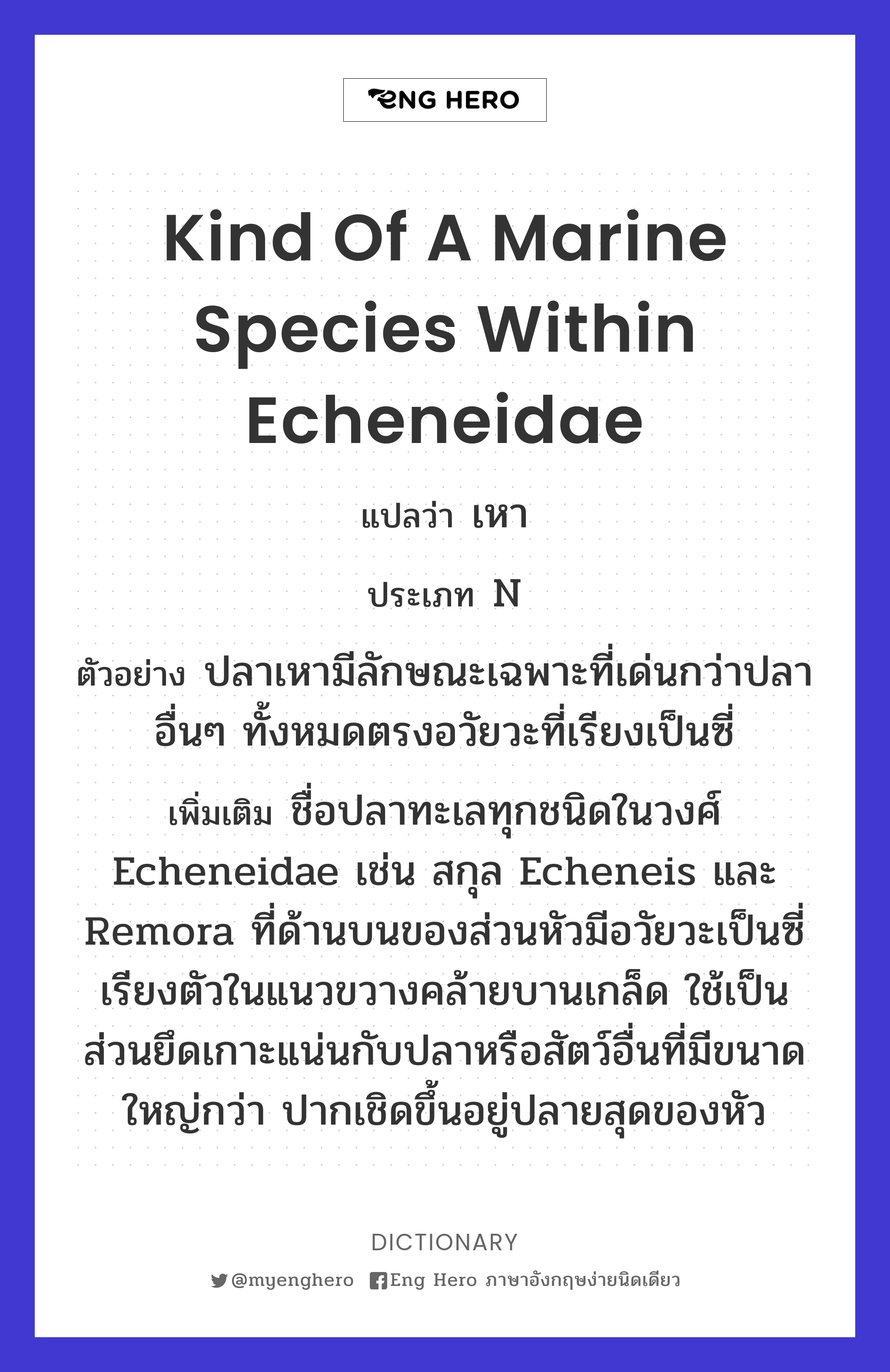 kind of a marine species within Echeneidae