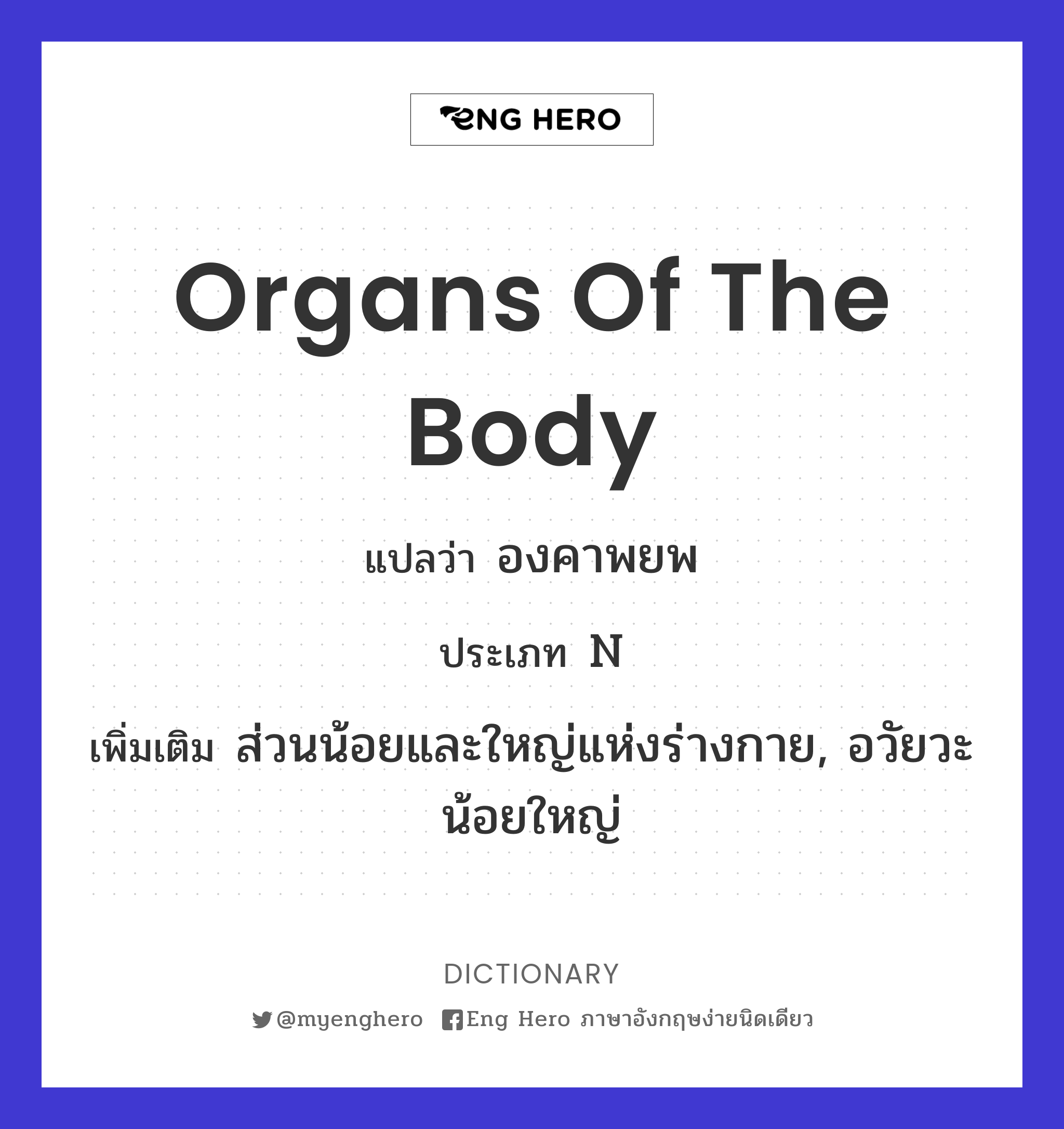 organs of the body
