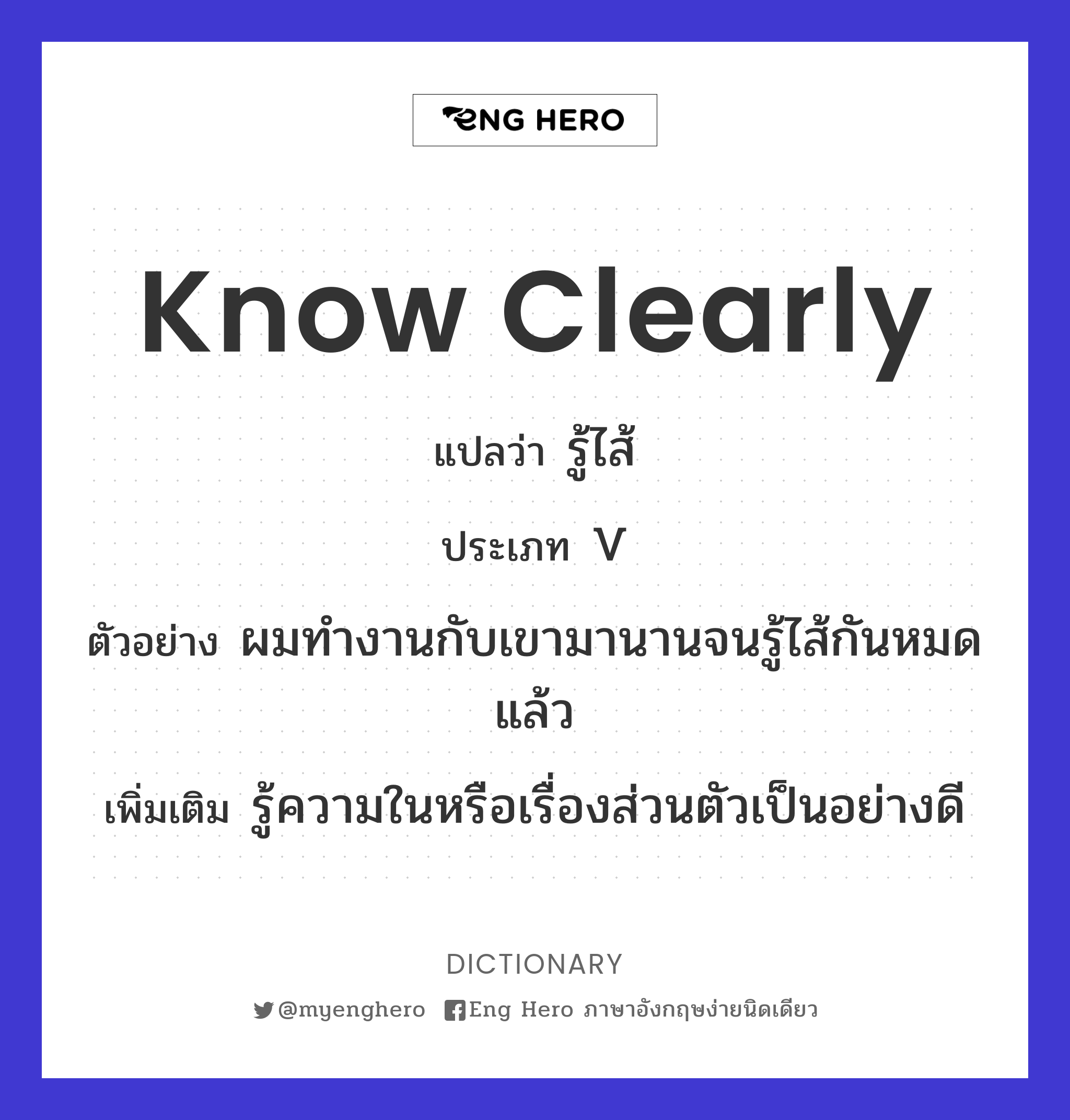 know clearly