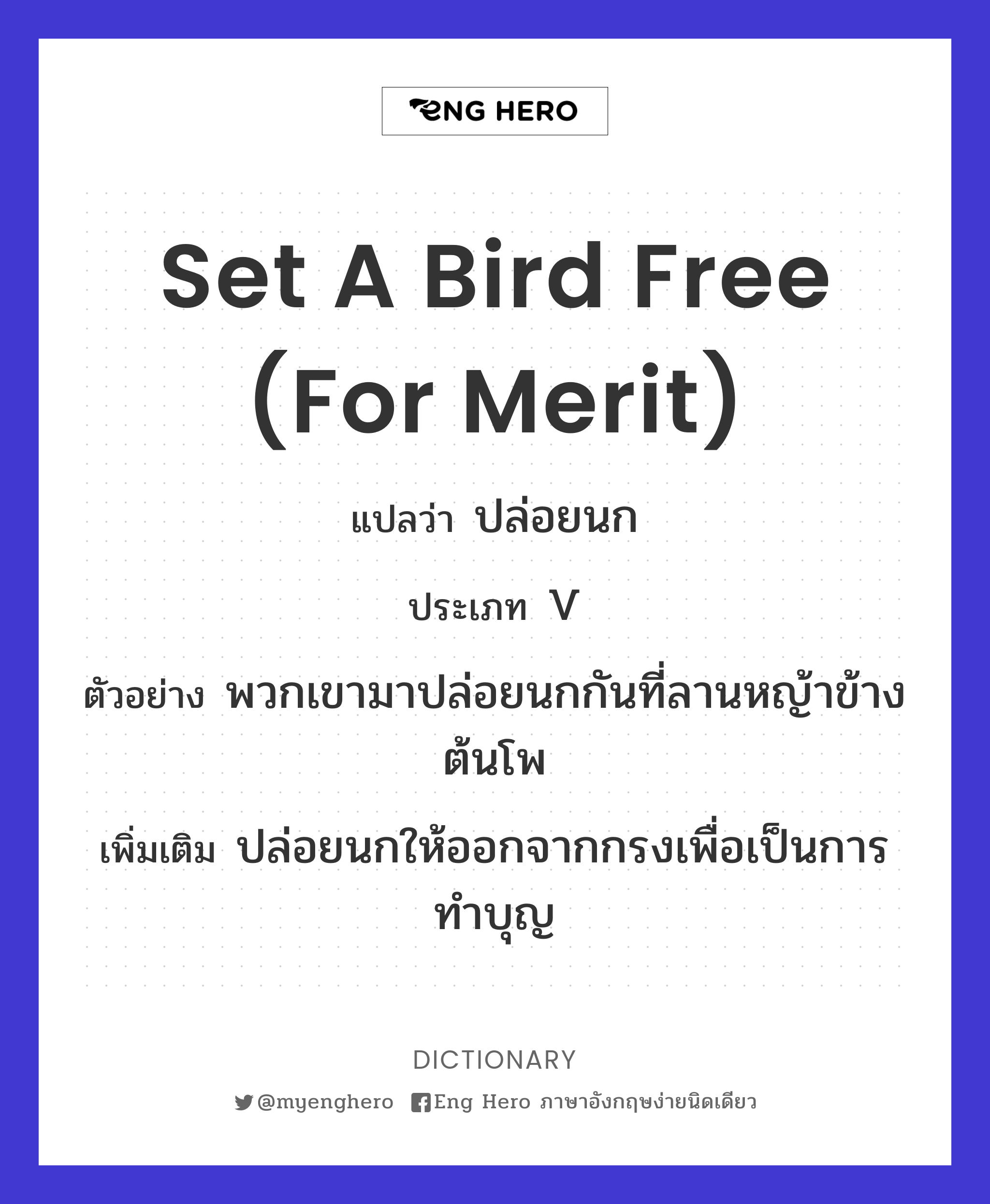 set a bird free (for merit)