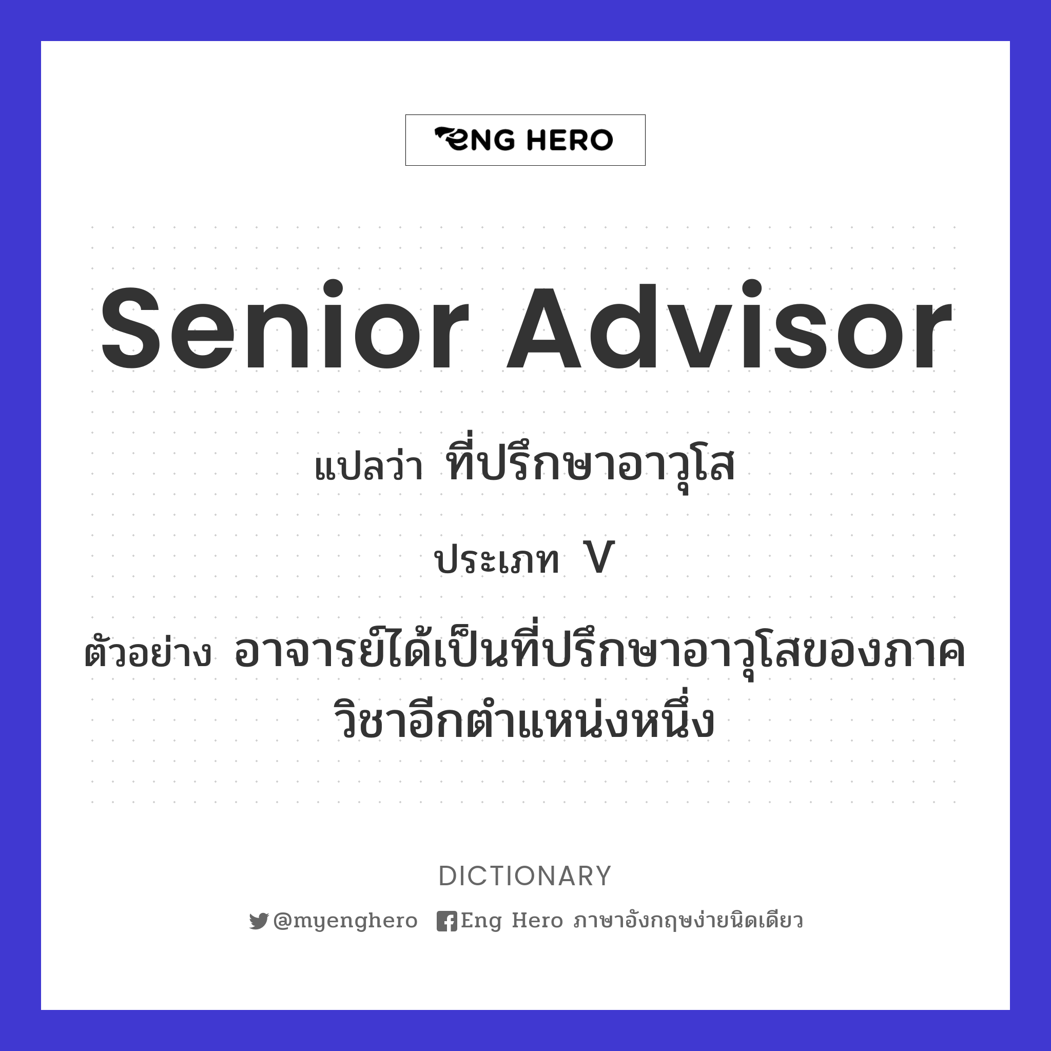 senior advisor