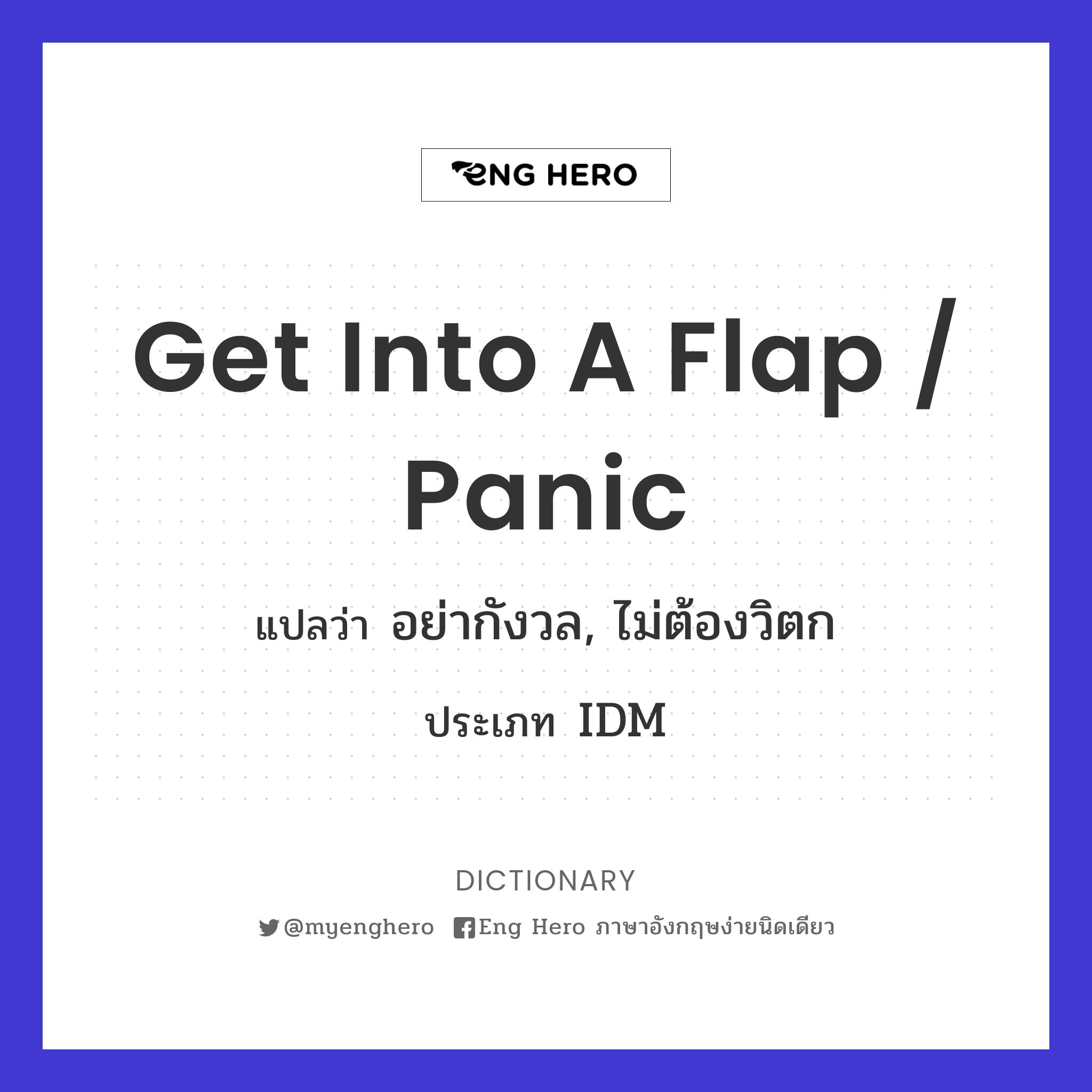 get into a flap / panic