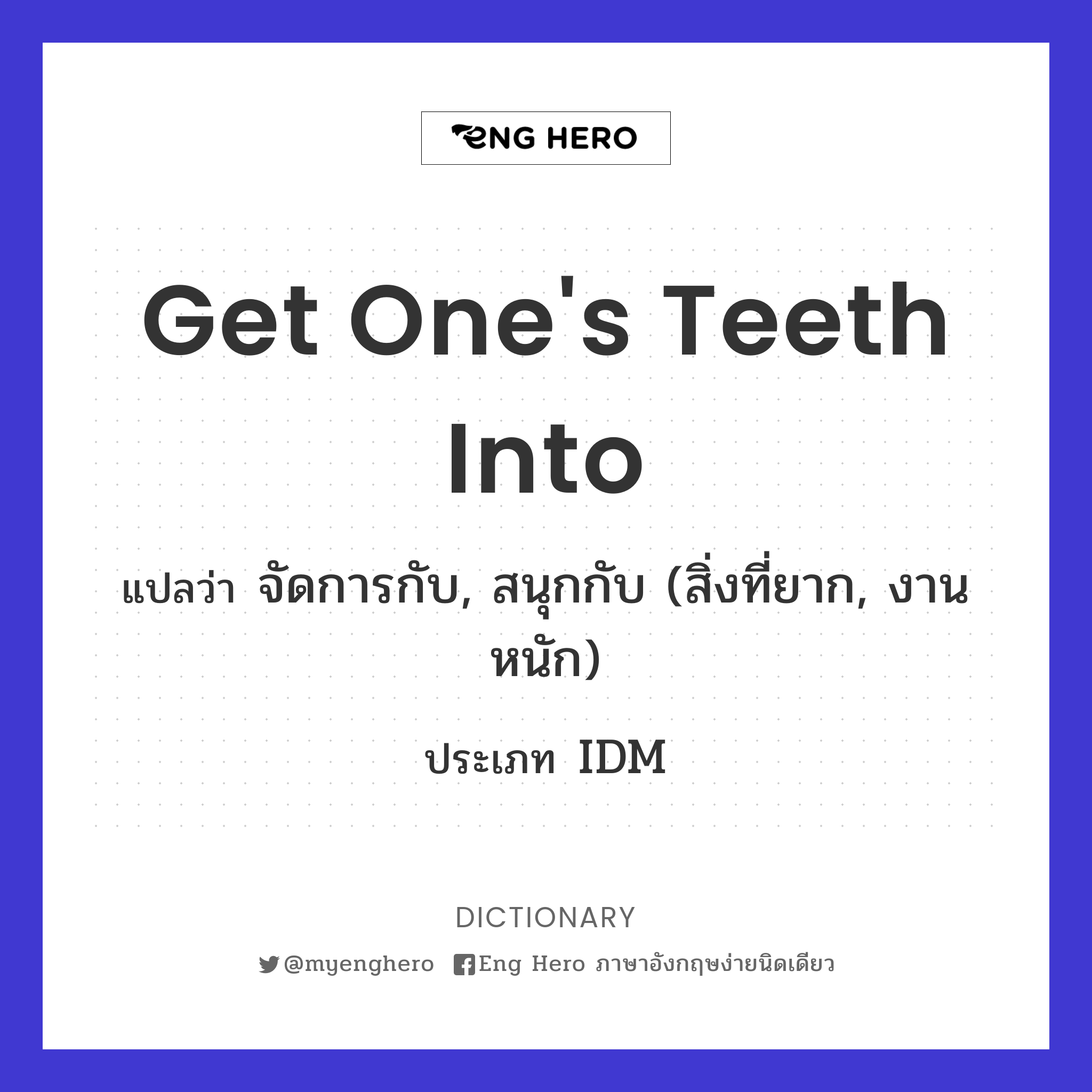 get one's teeth into