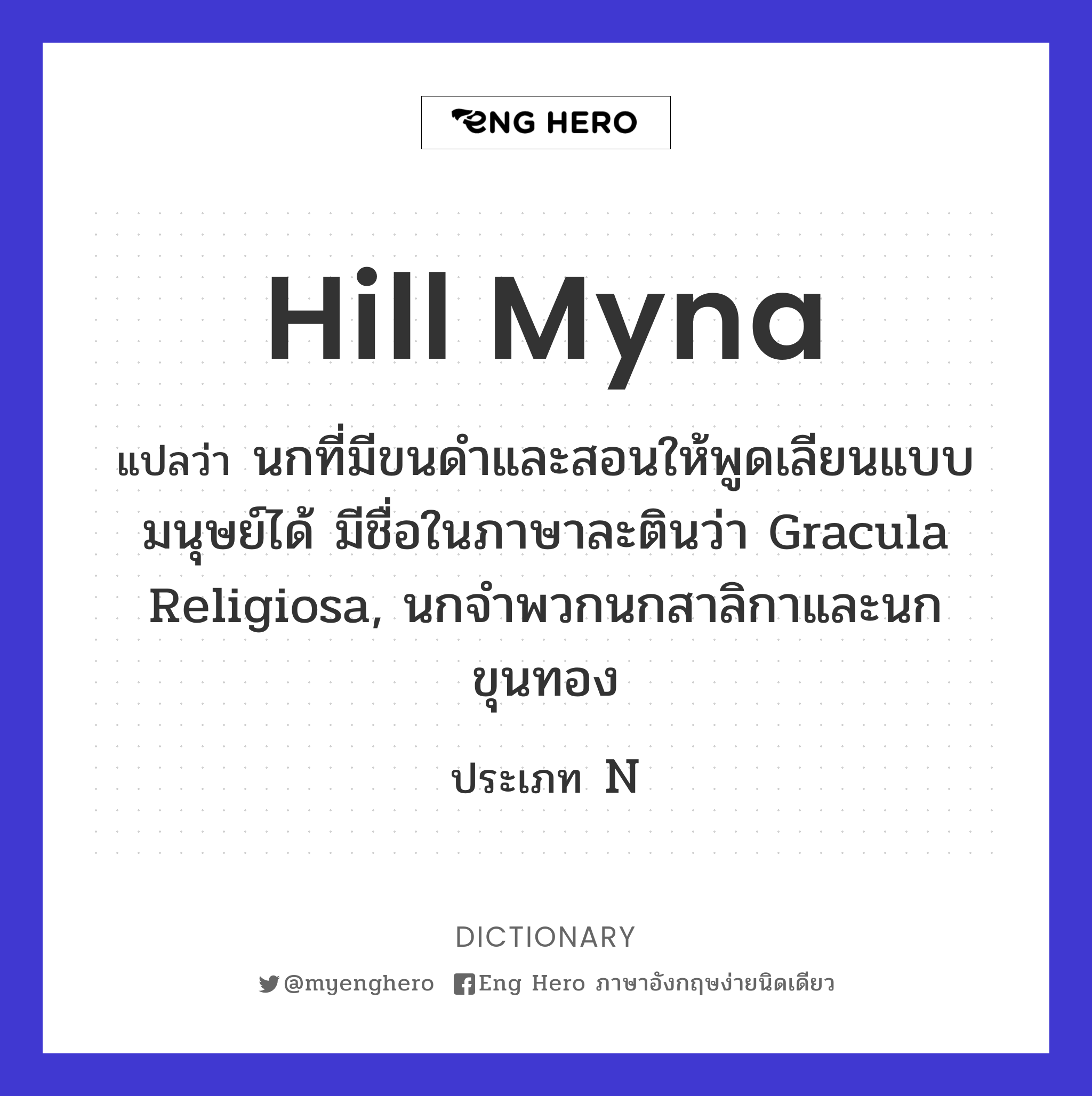 hill myna