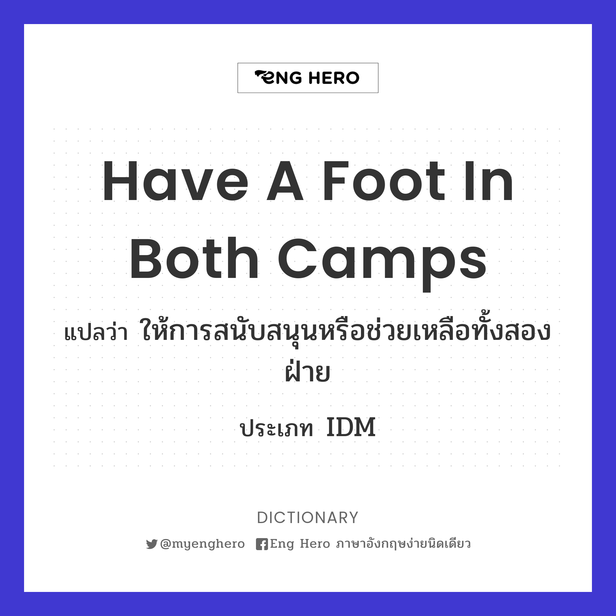 have a foot in both camps