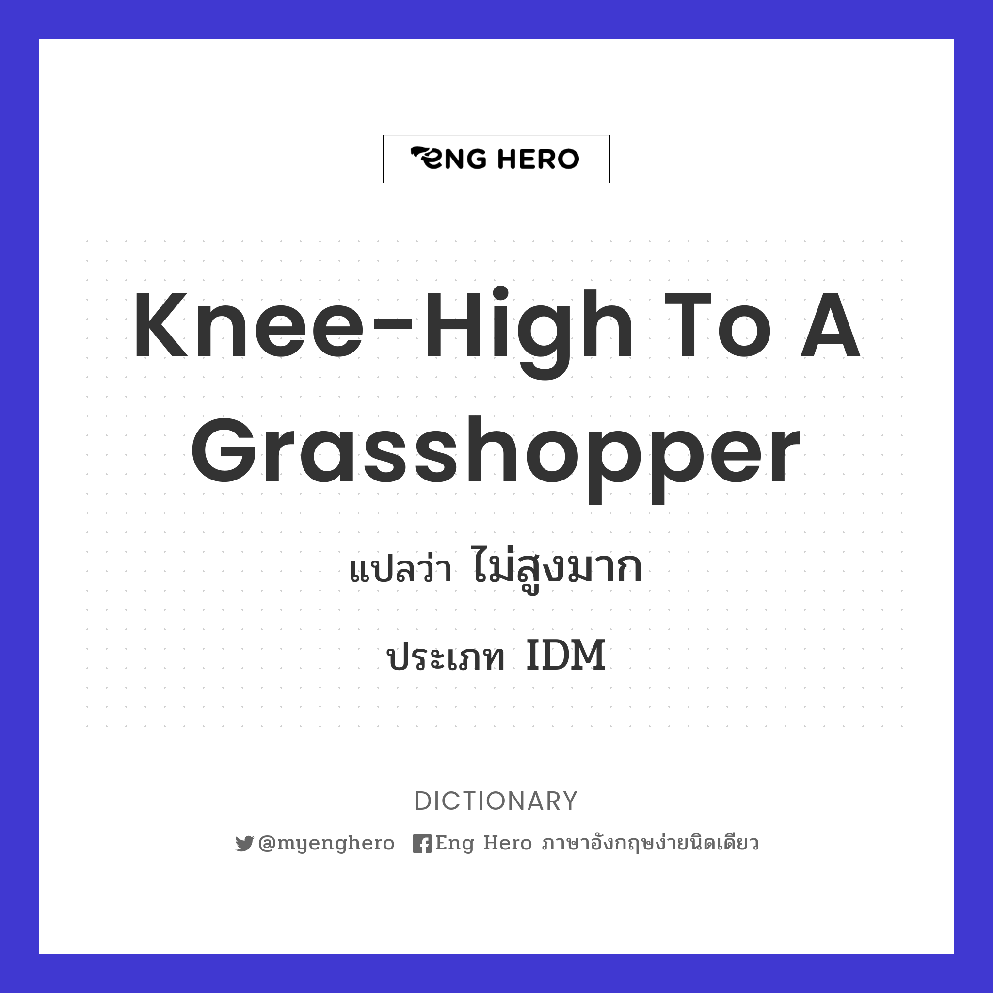 knee-high to a grasshopper