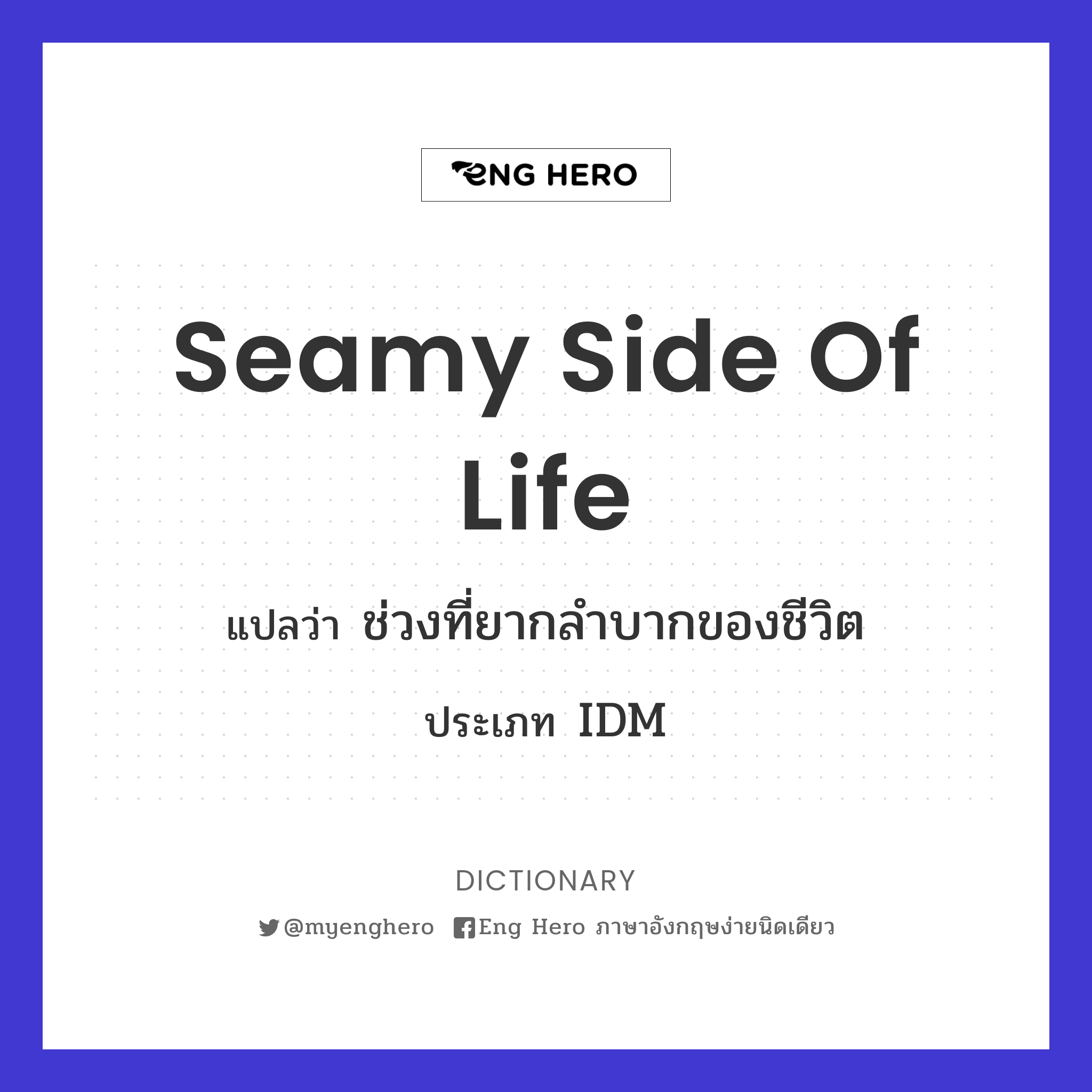 seamy side of life