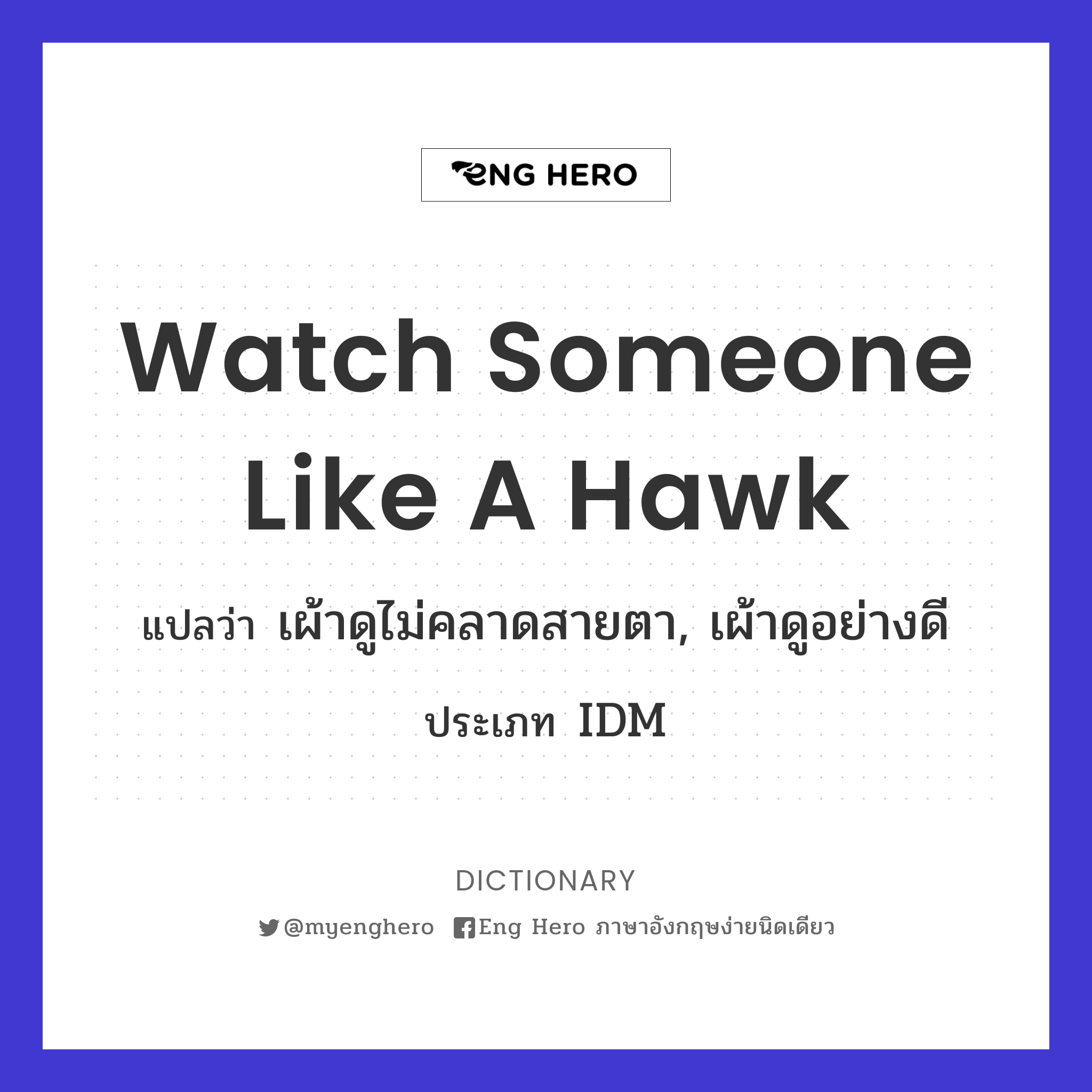 watch someone like a hawk