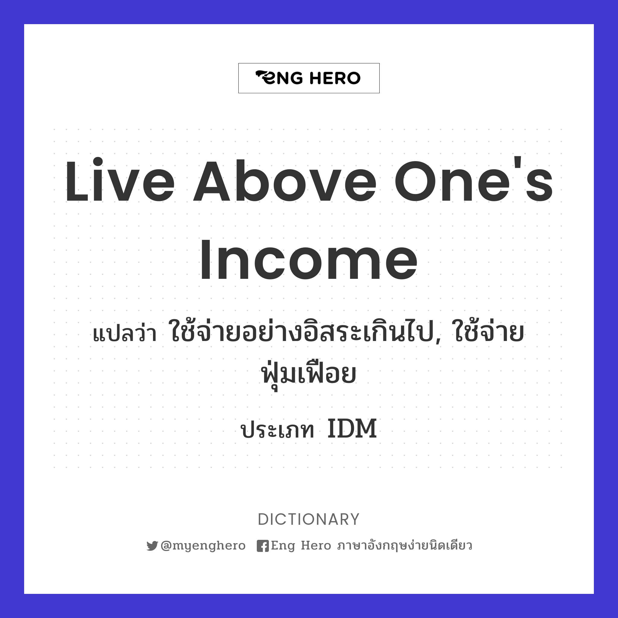 live above one's income