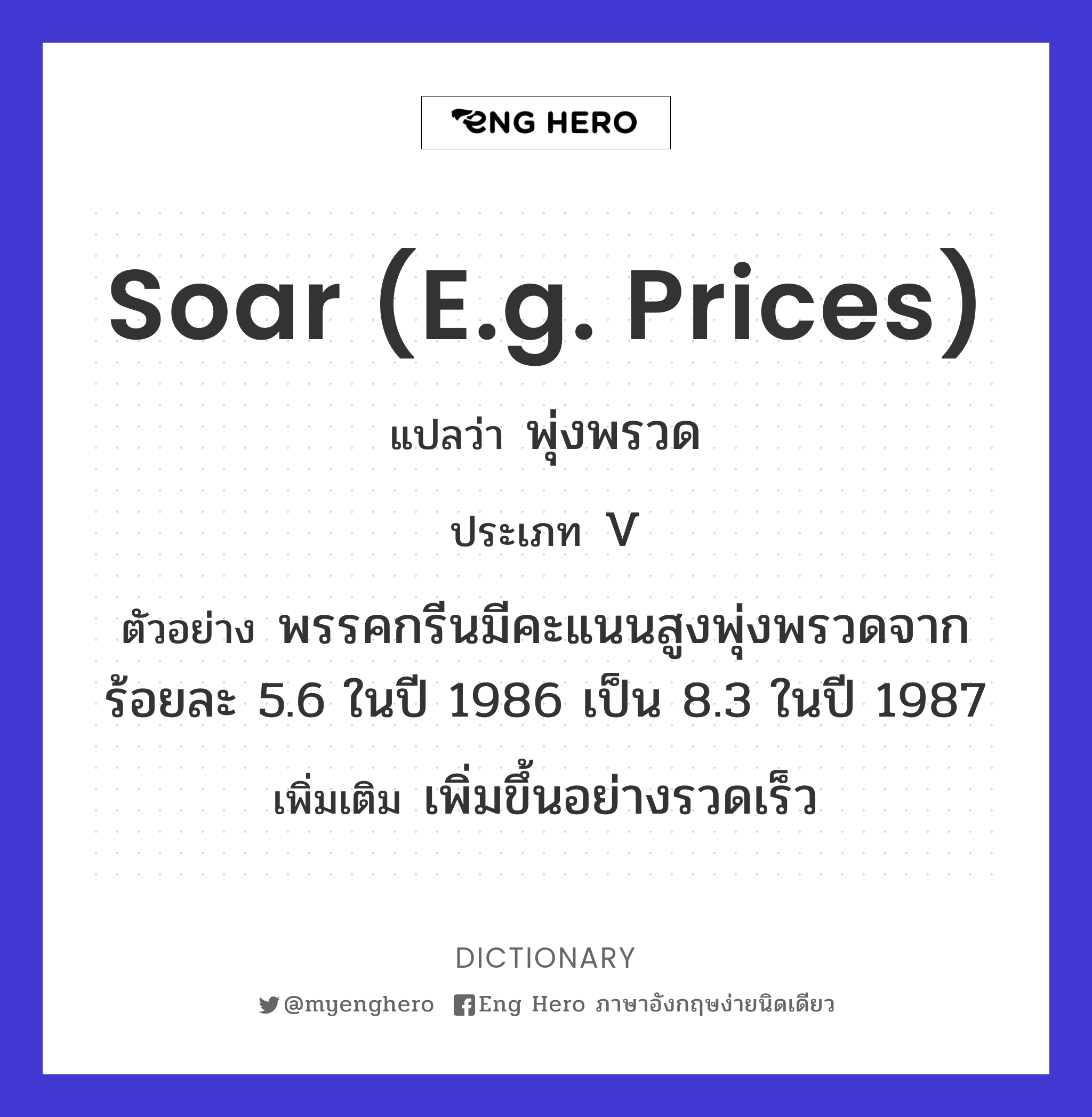 soar (e.g. prices)