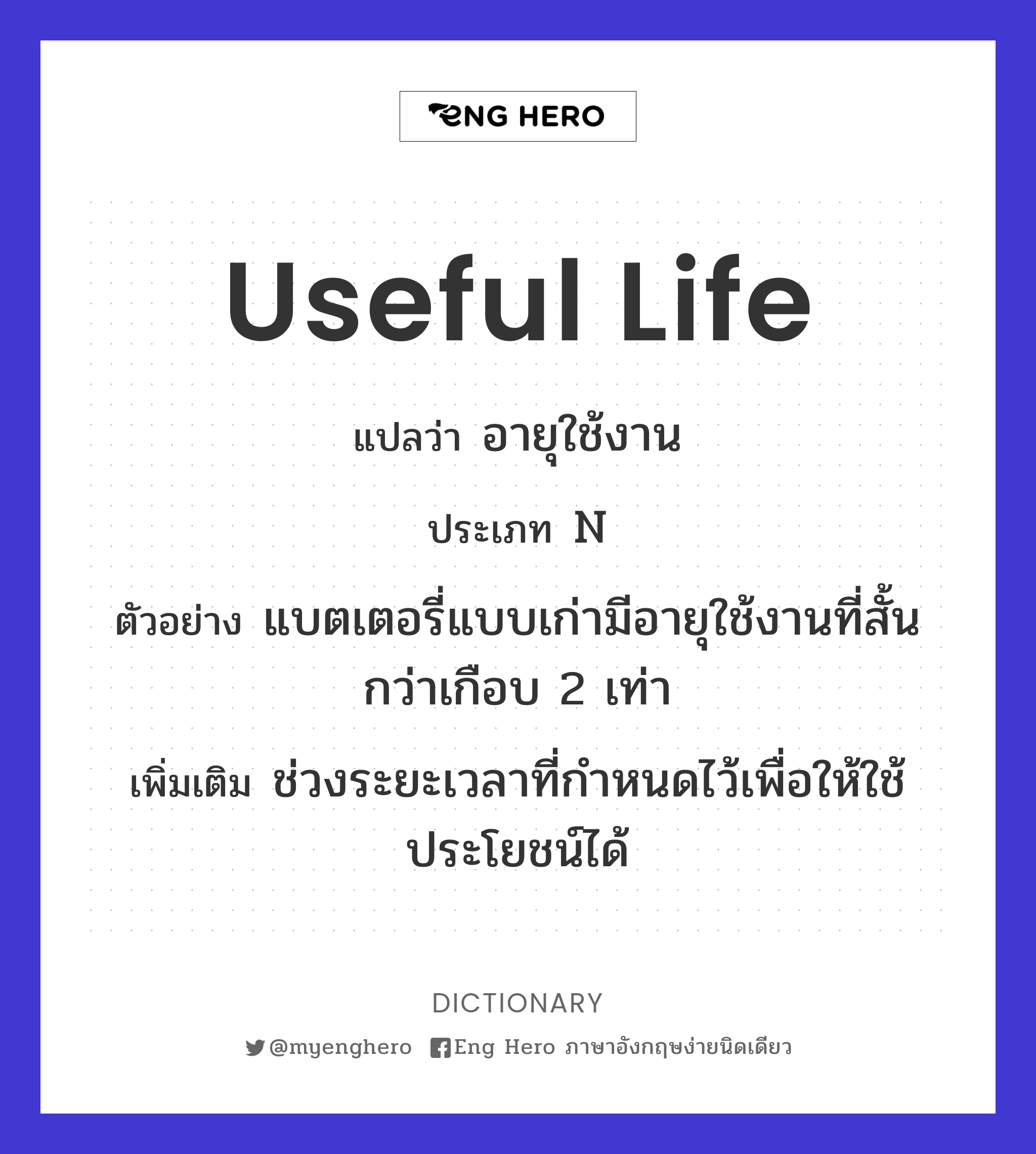useful life