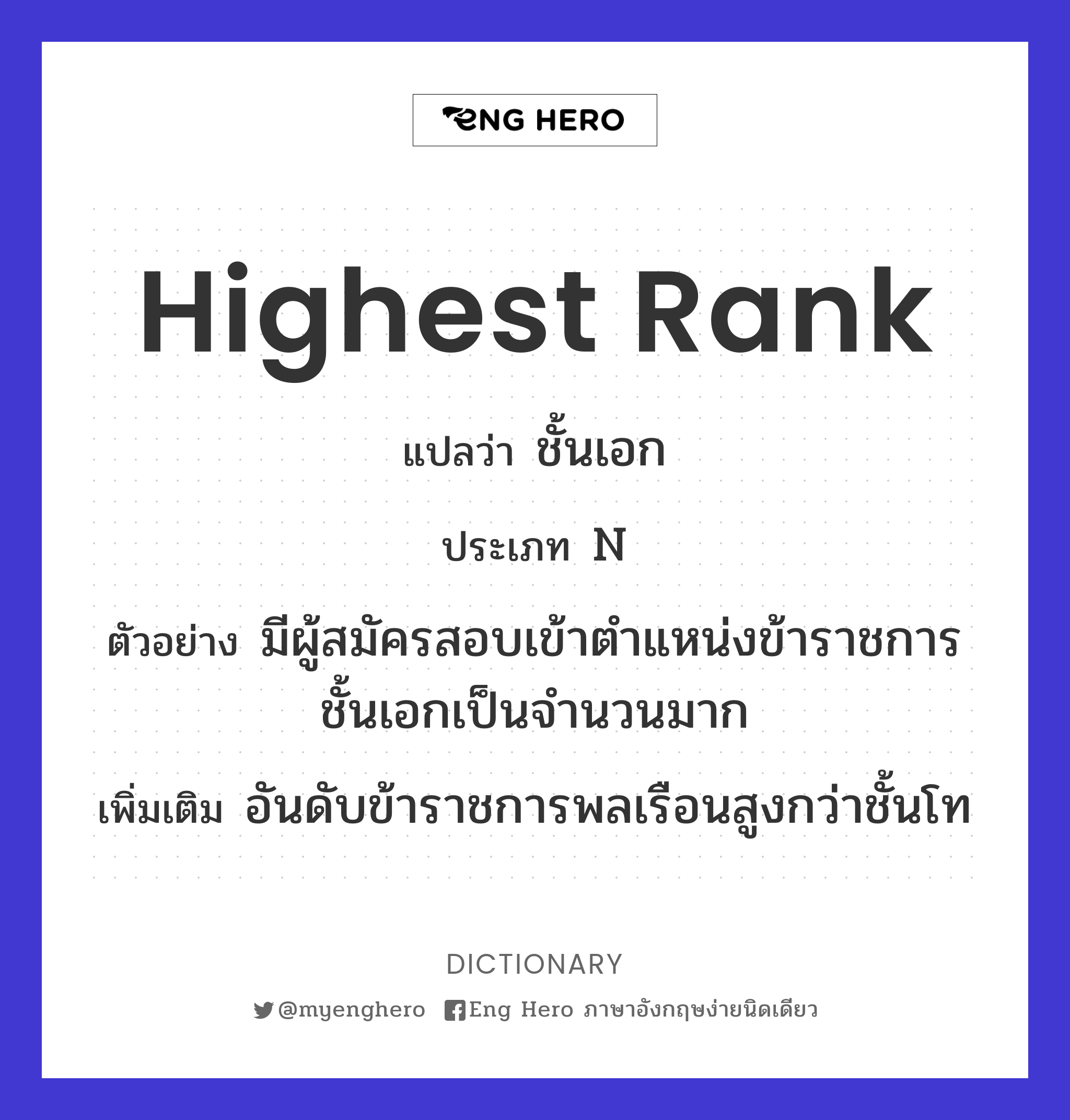 highest rank