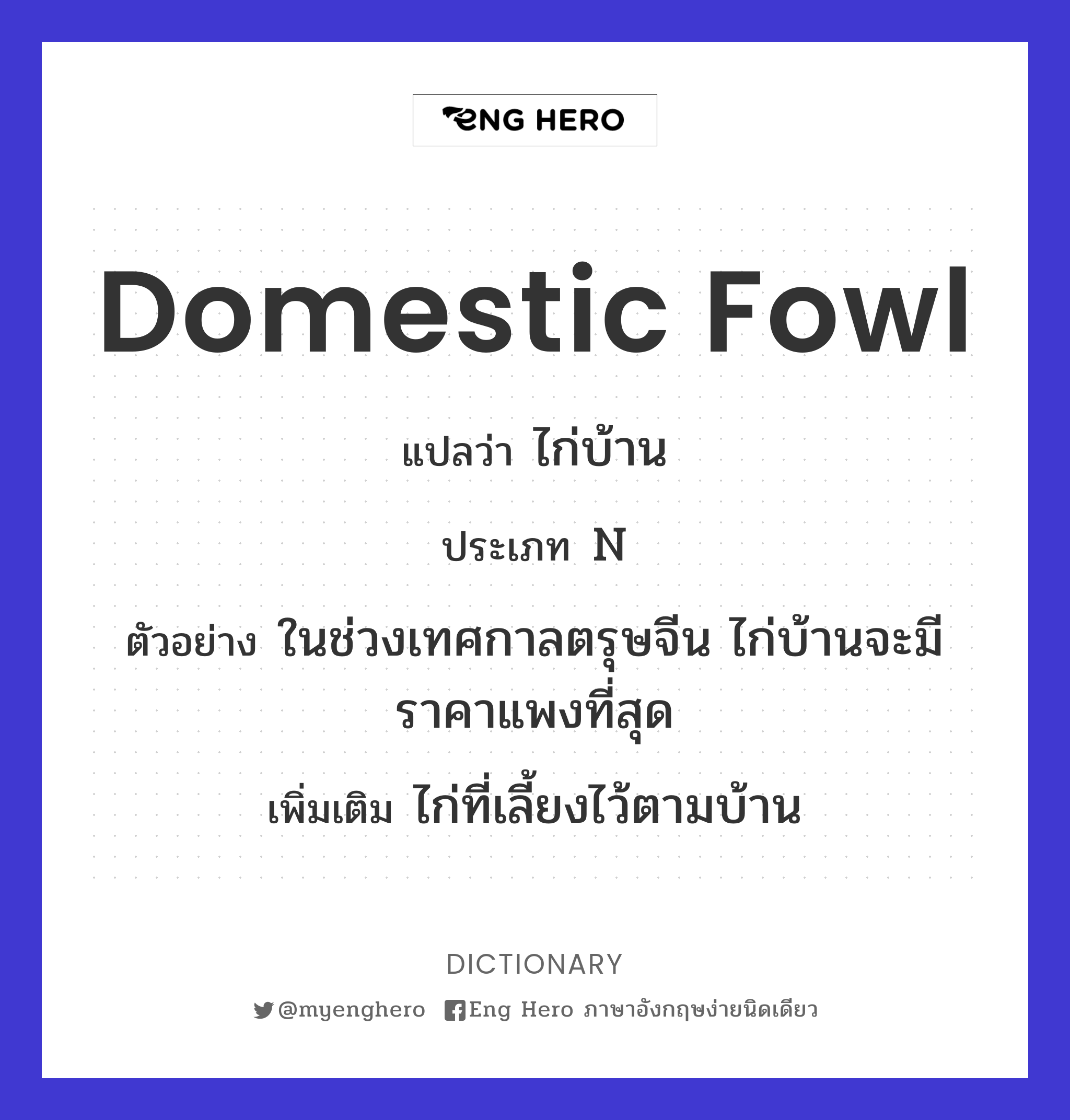 domestic fowl