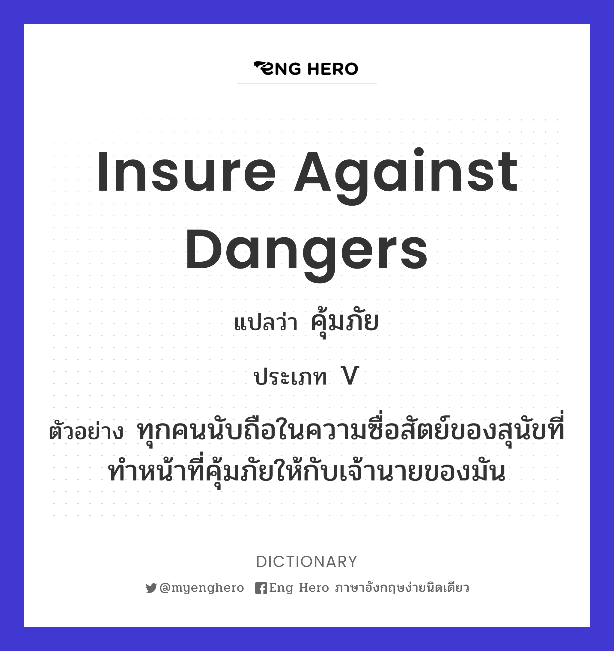 insure against dangers