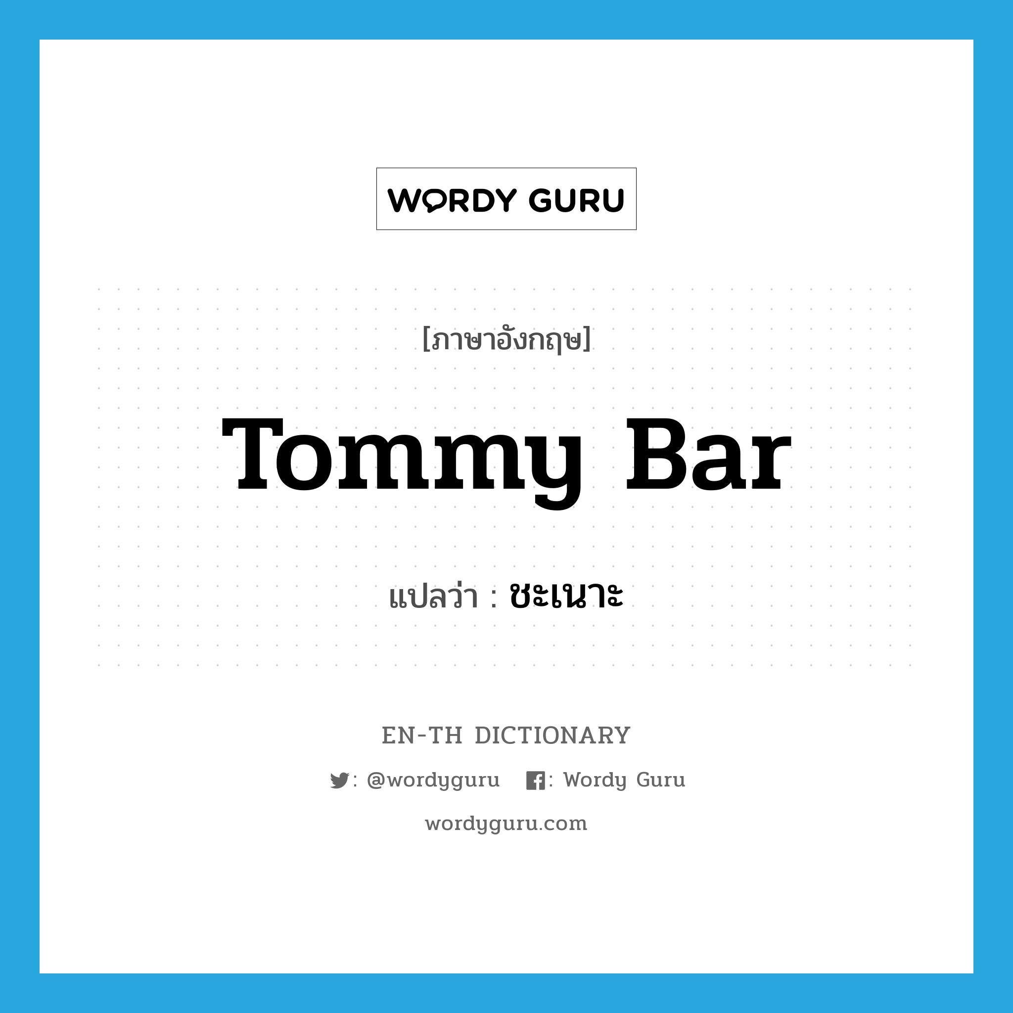 tommy bar แปลว่า?, คำศัพท์ภาษาอังกฤษ tommy bar แปลว่า ชะเนาะ ประเภท N หมวด N