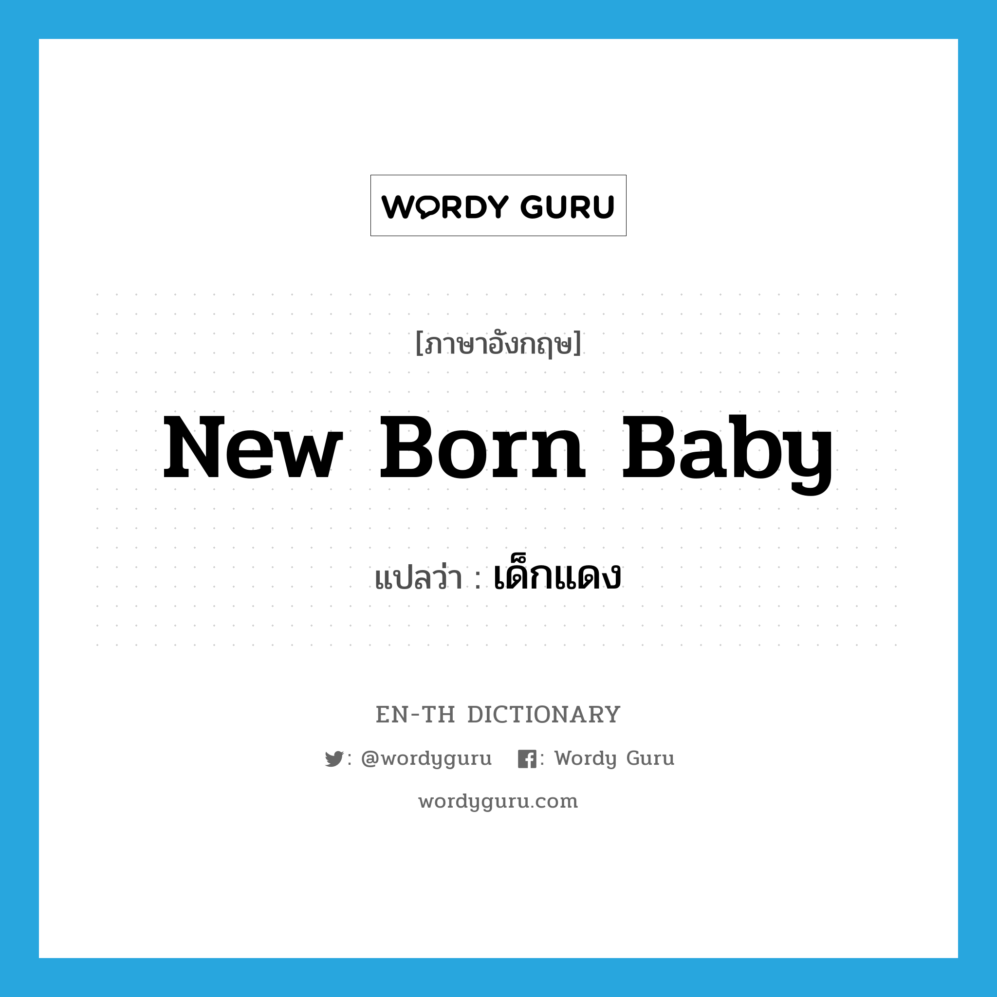 new-born baby แปลว่า?, คำศัพท์ภาษาอังกฤษ new born baby แปลว่า เด็กแดง ประเภท N หมวด N