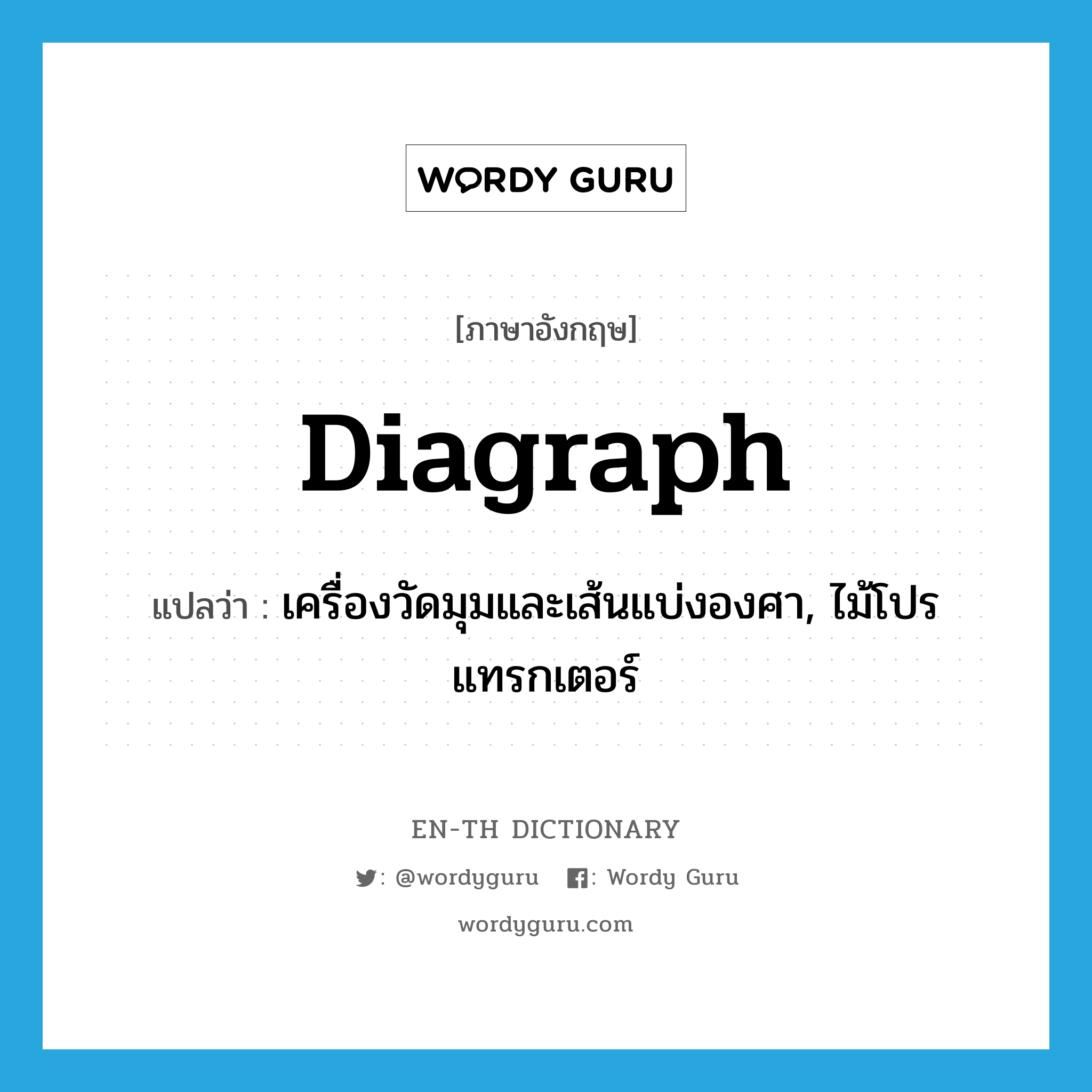 diagraph แปลว่า?, คำศัพท์ภาษาอังกฤษ diagraph แปลว่า เครื่องวัดมุมและเส้นแบ่งองศา, ไม้โปรแทรกเตอร์ ประเภท N หมวด N