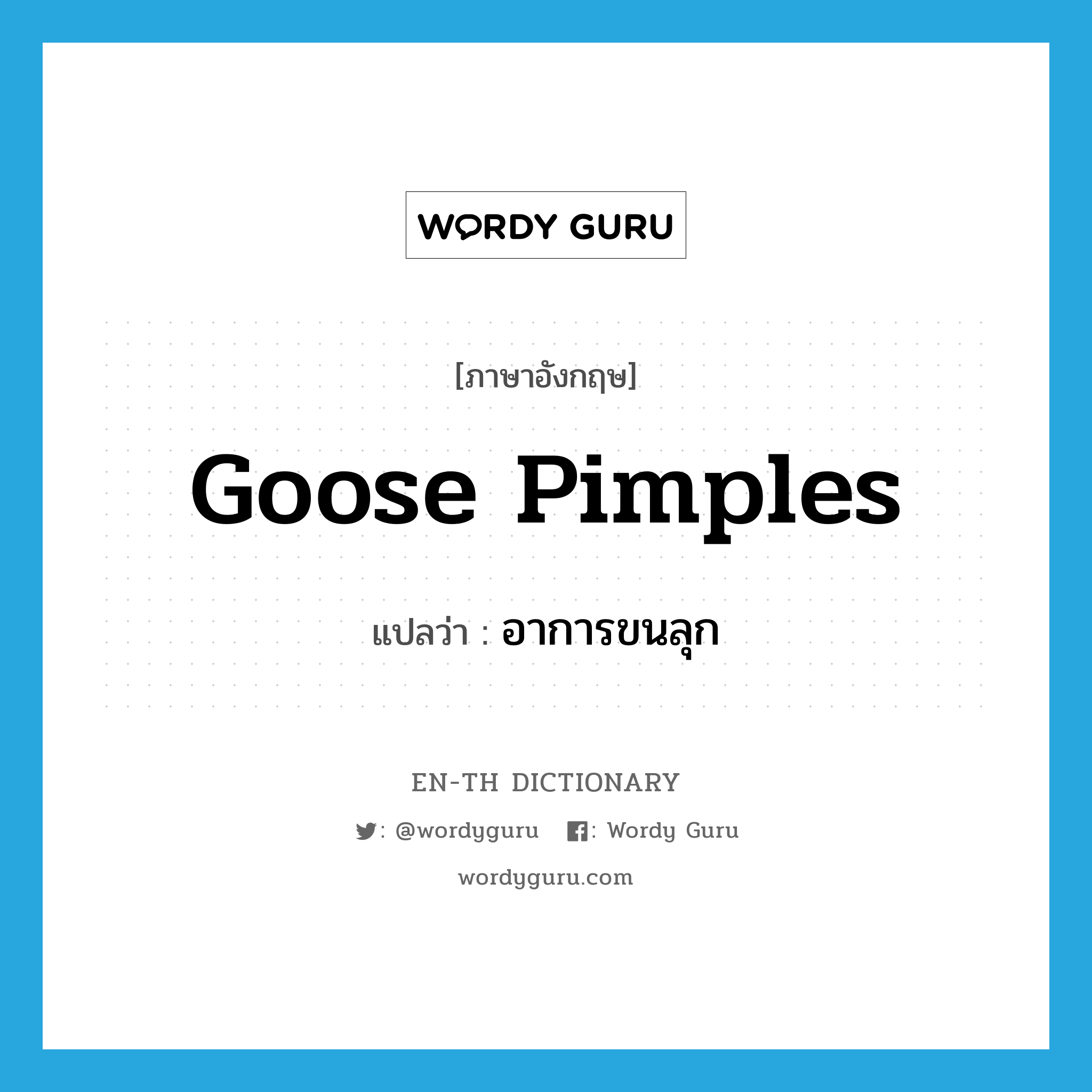 goose-pimples แปลว่า?, คำศัพท์ภาษาอังกฤษ goose pimples แปลว่า อาการขนลุก ประเภท N หมวด N
