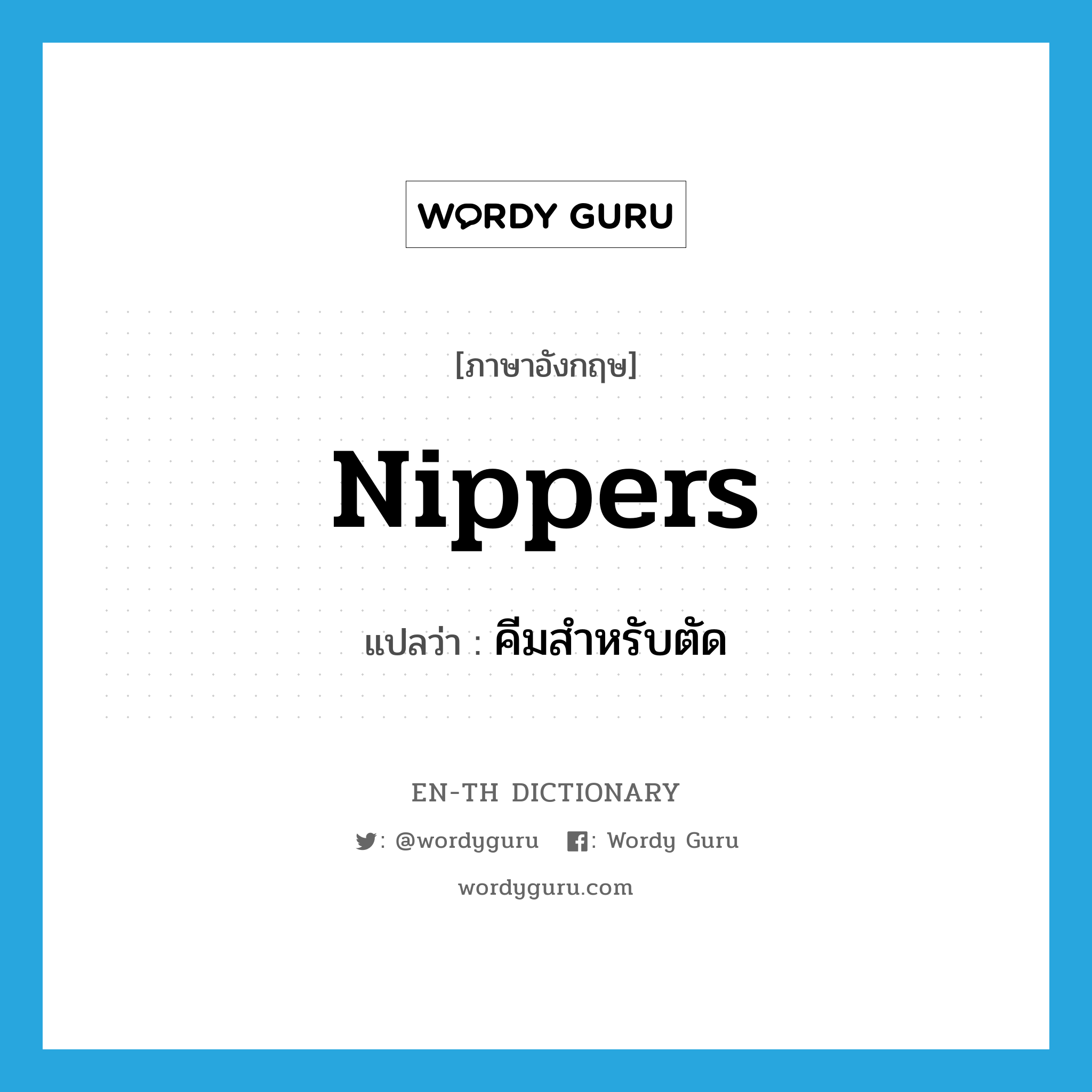 nippers แปลว่า?, คำศัพท์ภาษาอังกฤษ nippers แปลว่า คีมสำหรับตัด ประเภท N หมวด N